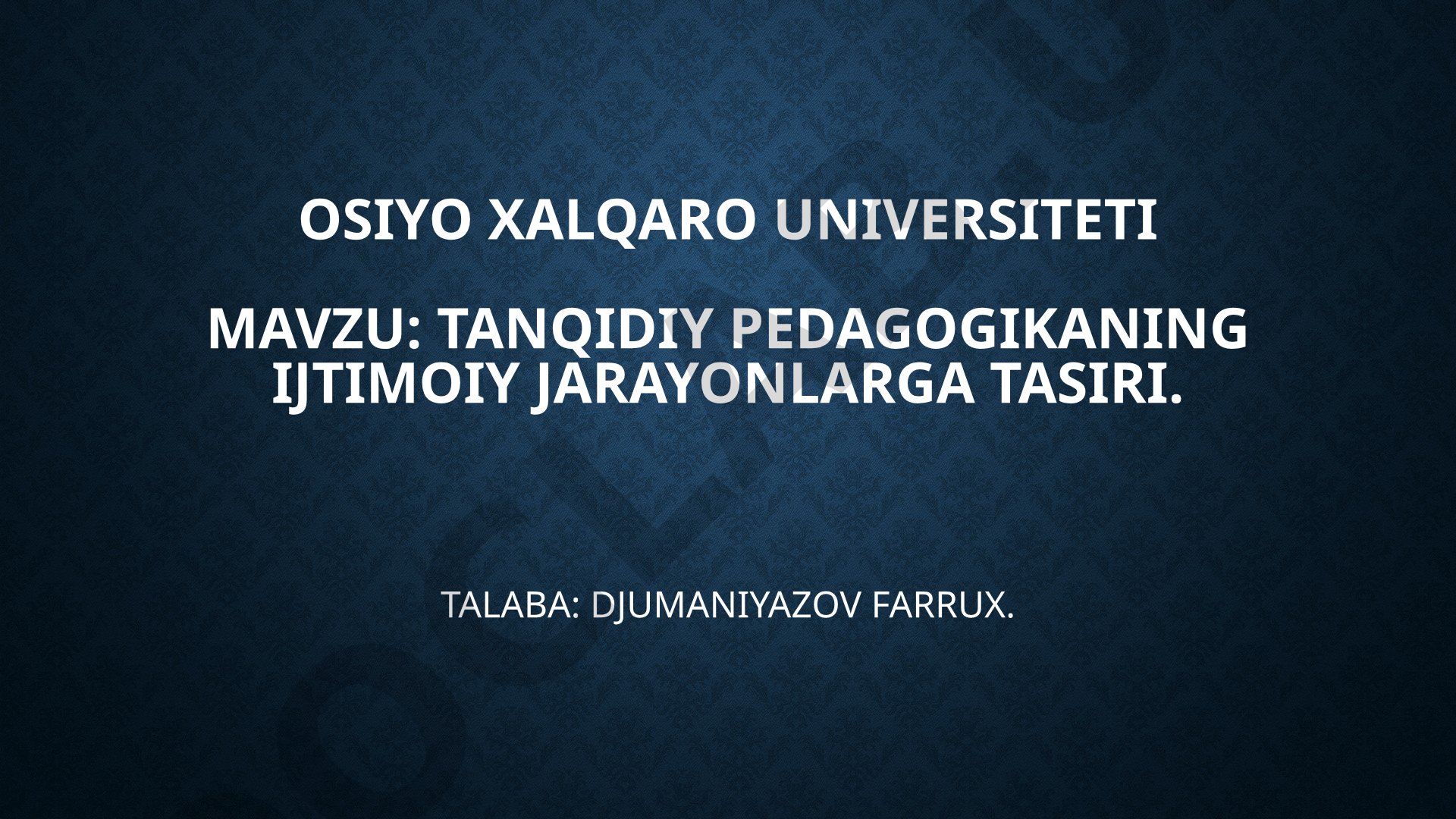 Tanqidiy pedagogikaning ijtimoiy jarayonlarga tasiri