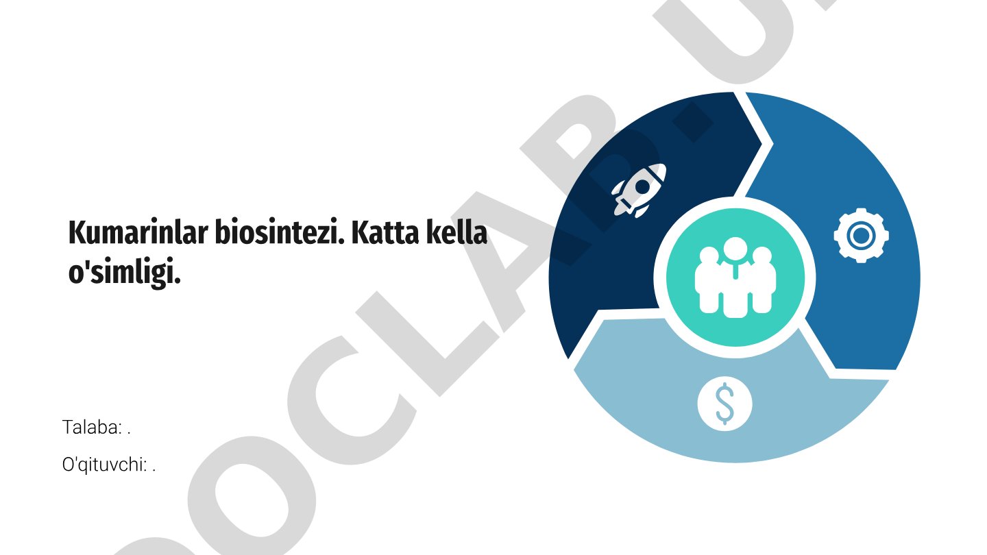 Kumarinlar biosintezi va katta kella o'simligi