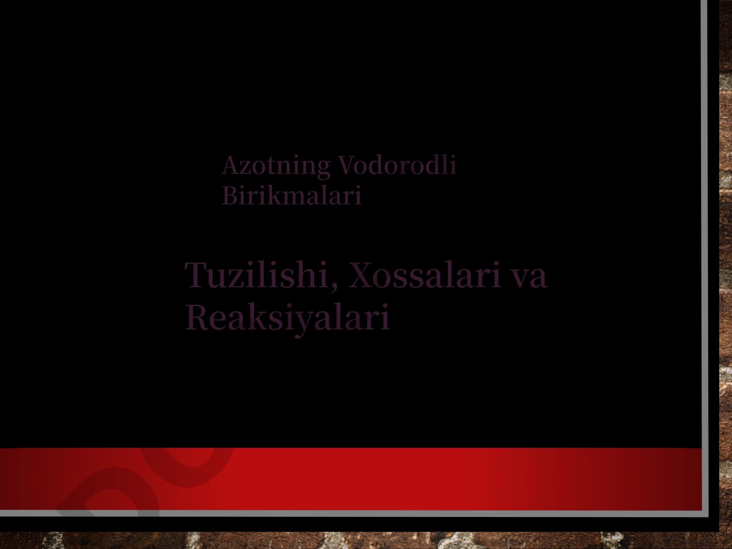 Azotning Vodorodli Birikmalari Tuzilishi, Xossalari va Reaksiyalari