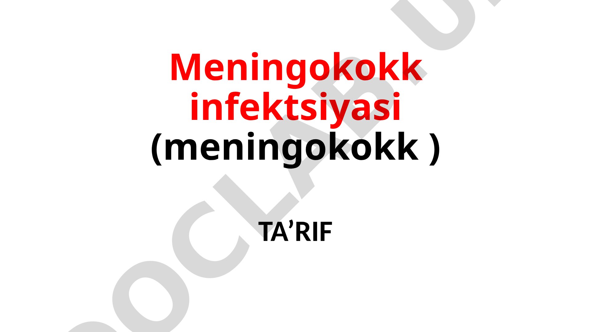 Meningokokk infektsiyasi