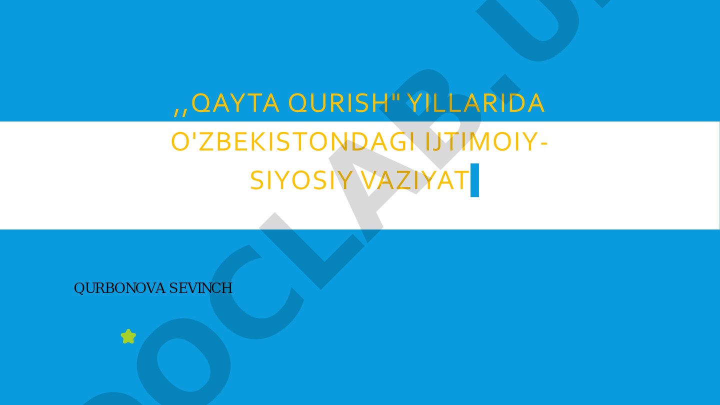 Qayta qurish yillarida O'zbekistondagi ijtimoiy-siyosiy vaziyat