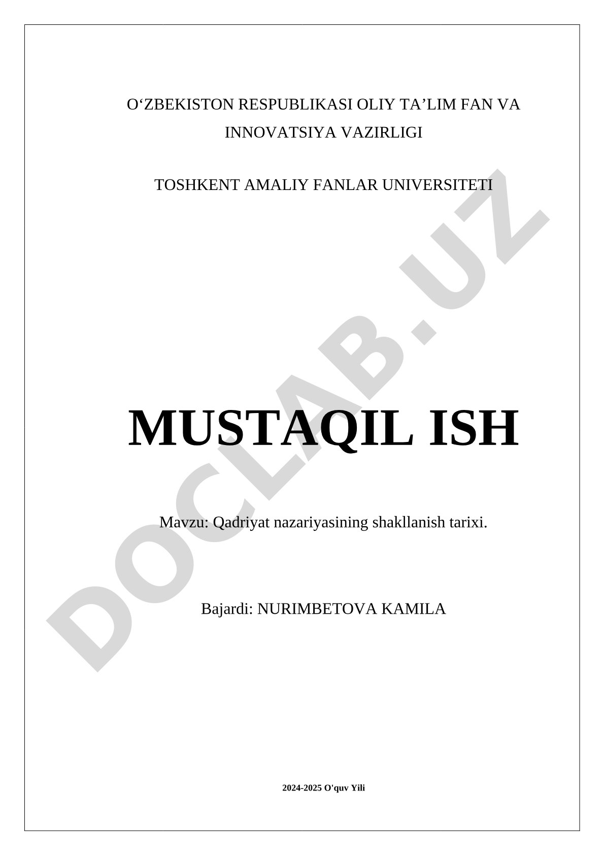 Qadriyat nazariyasining shakllanish tarixi