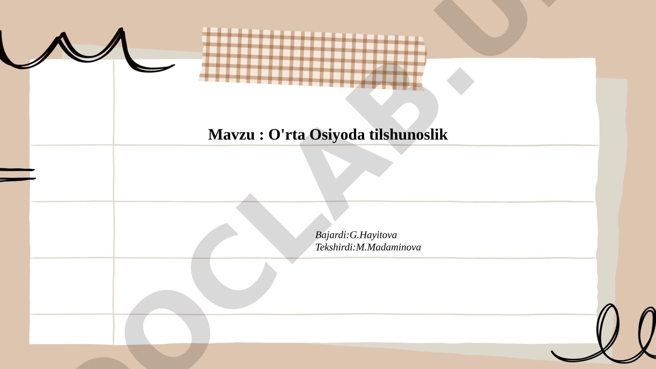 O'rta Osiyoda tilshunoslik