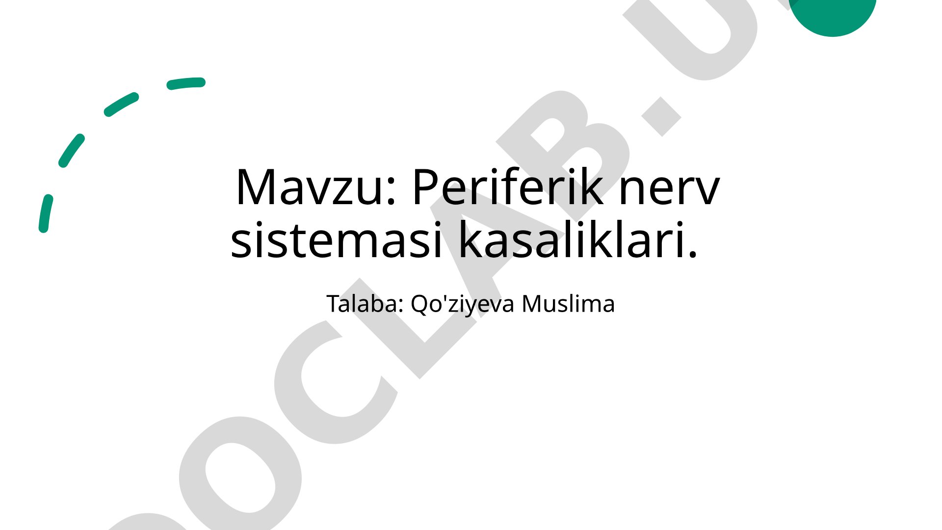 Periferik nerv sistemasi kasaliklari