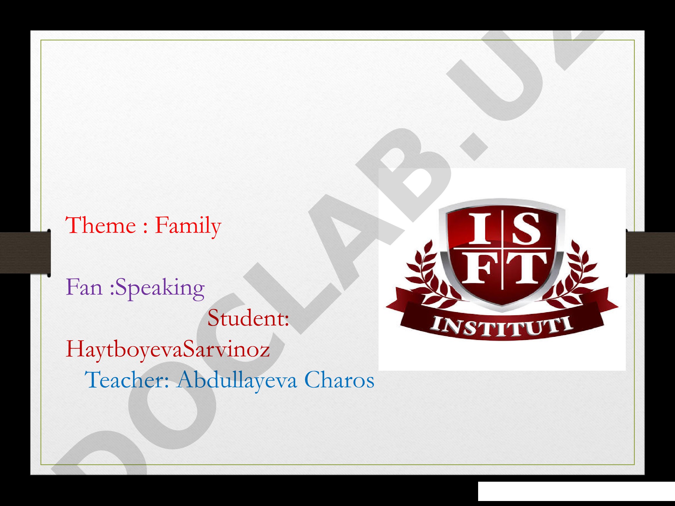 Family: A Homeland Within a Homeland