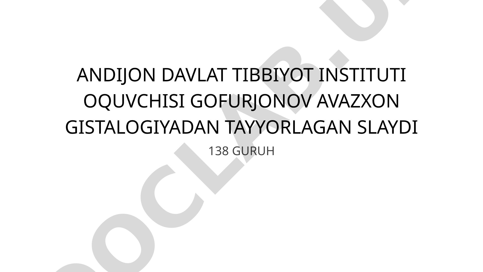 Qon yaratuvchi a'zolar gistologiyasi