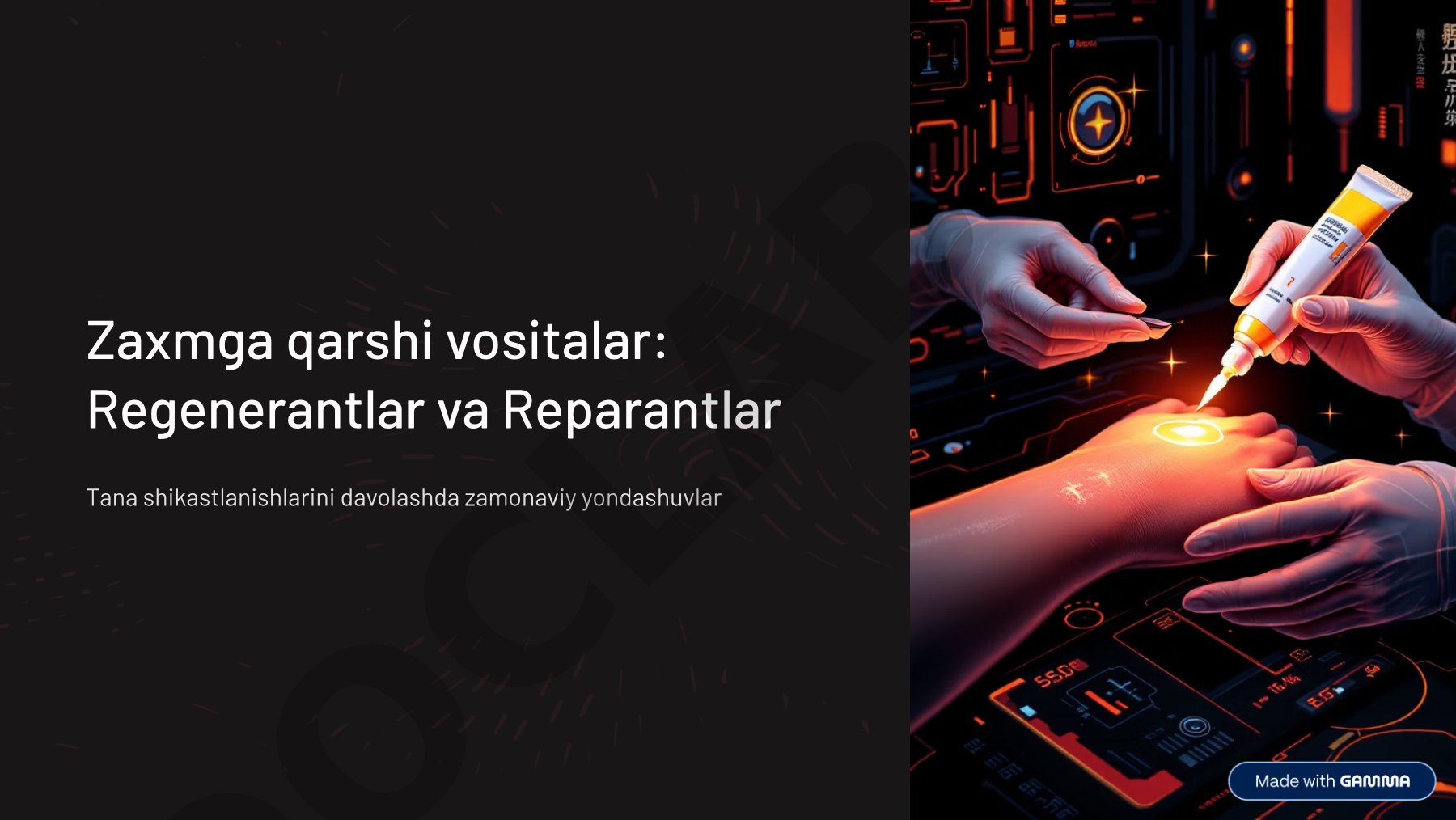 Zaxmga qarshi vositalar: Regenerantlar va Reparantlar