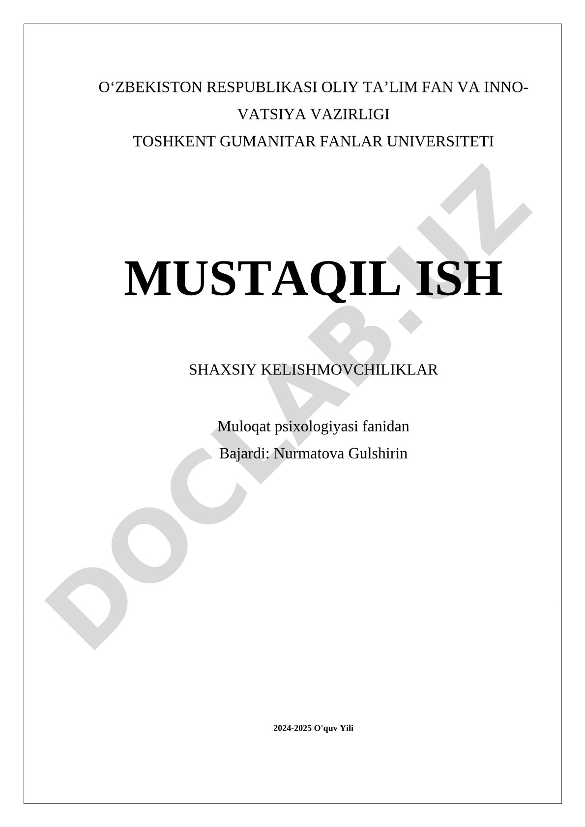 Shaxsiy kelishmovchiliklarning sabablari va muloqat strategiyalari