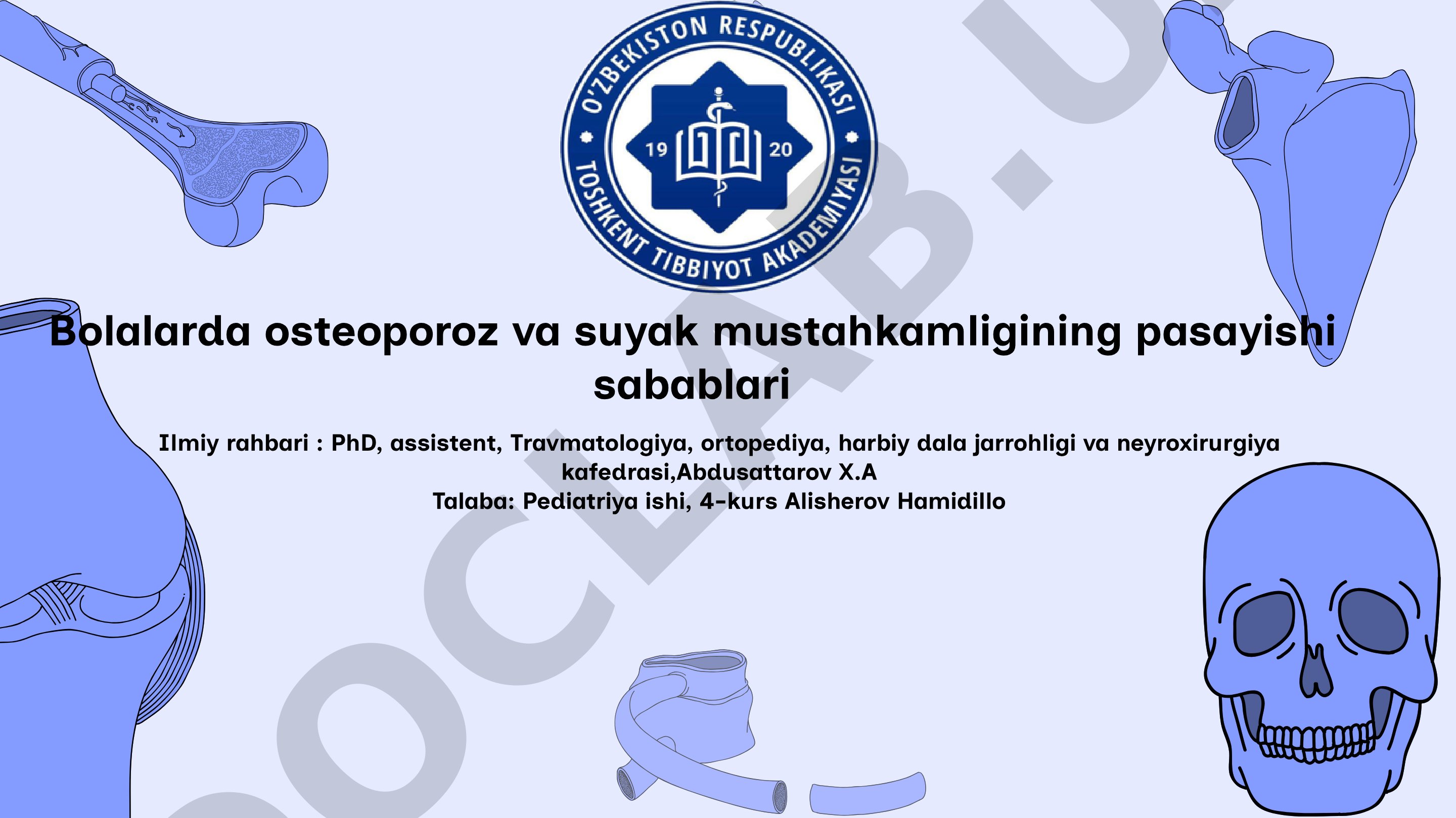 Bolalarda osteoporoz va suyak mustahkamligining pasayishi sabablari