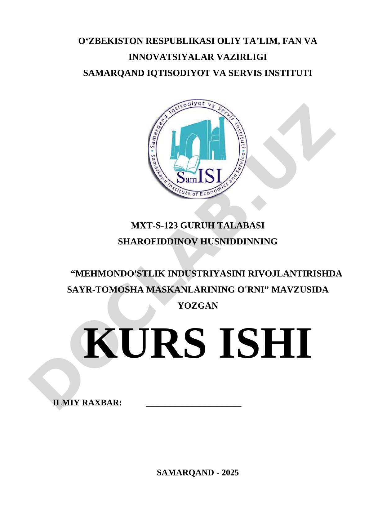 Mehmondo'stlik industriyasini rivojlantirishda sayr-tomosha maskanlarining o'rni