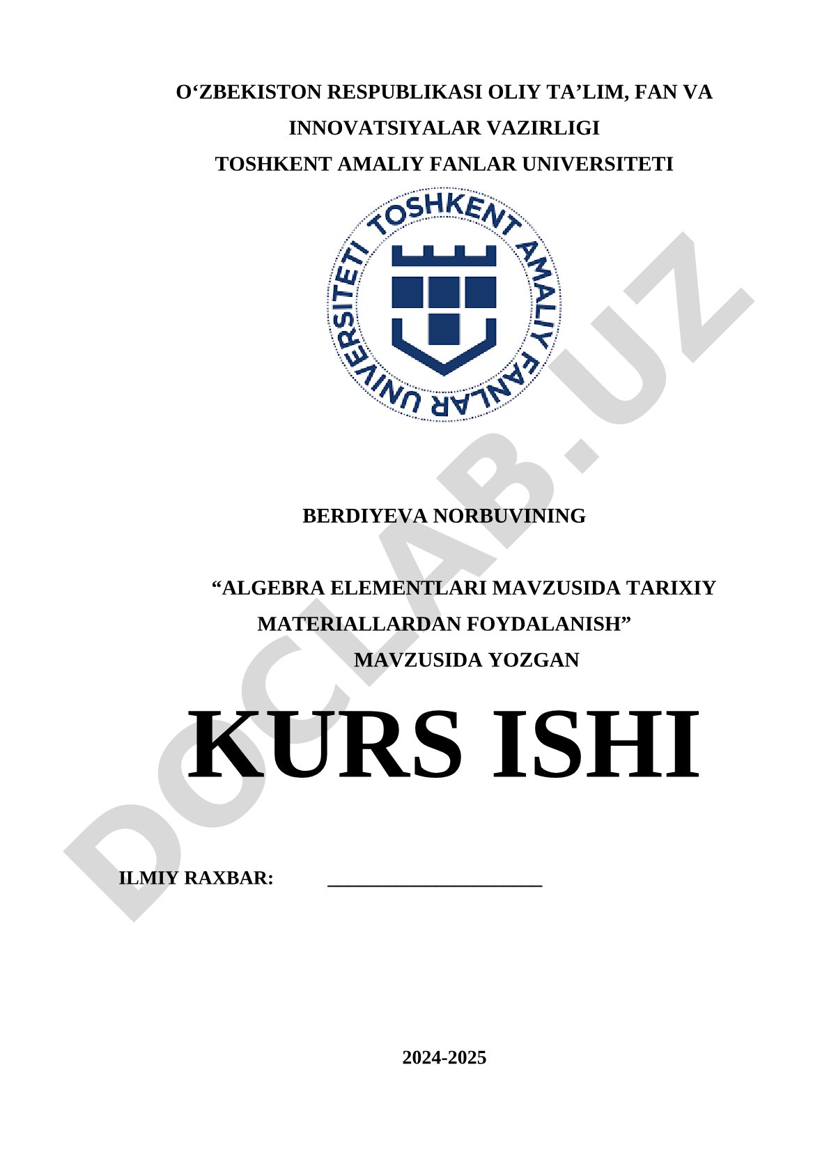 Algebra elementlari mavzusida tarixiy materiallardan foydalanish