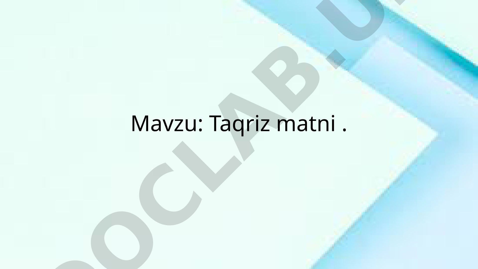 Taqriz matni