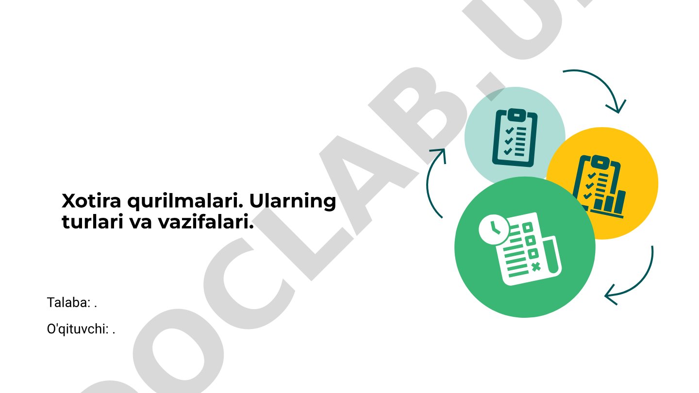 Xotira qurilmalari: turlari va vazifalari