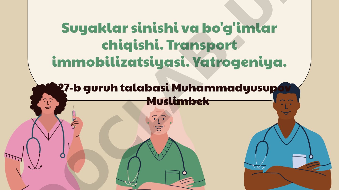 Suyak sinishi va bo'g'im chiqishining diagnostikasi va transport immobilizatsiyasi