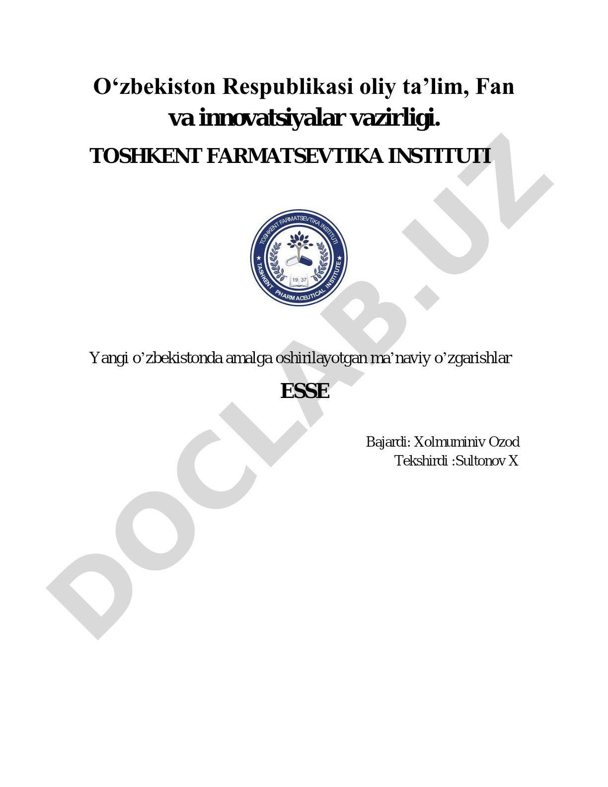 Yangi O'zbekistonda amalga oshirilayotgan ma'naviy o'zgarishlar