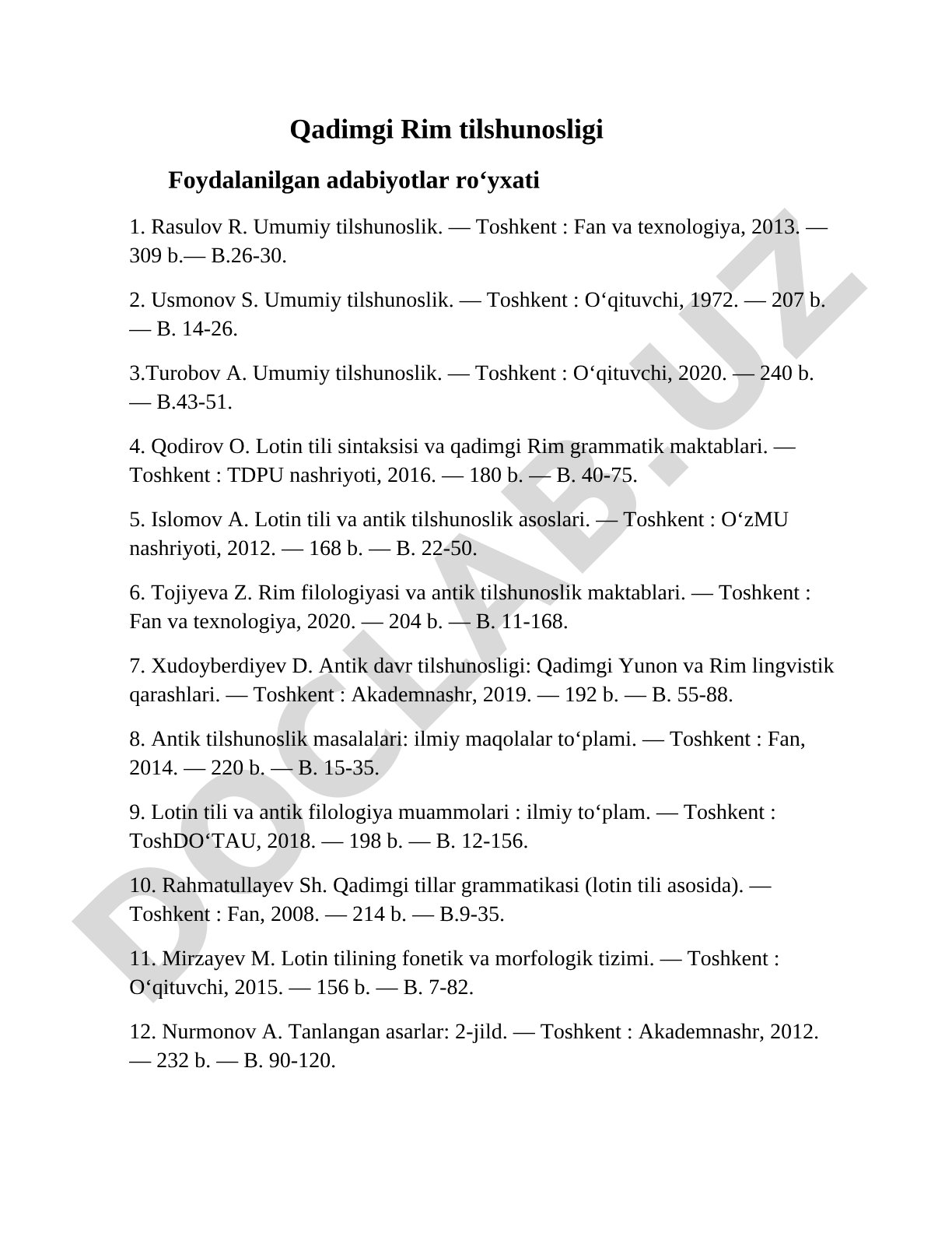 Qadimgi Rim tilshunosligi