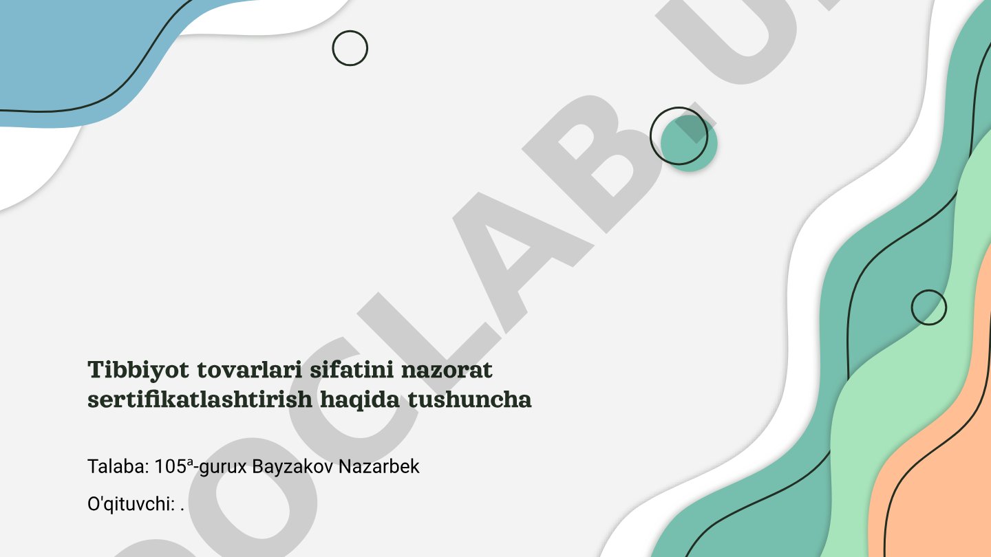 Tibbiyot tovarlari sifatini nazorat sertifikatlashtirish