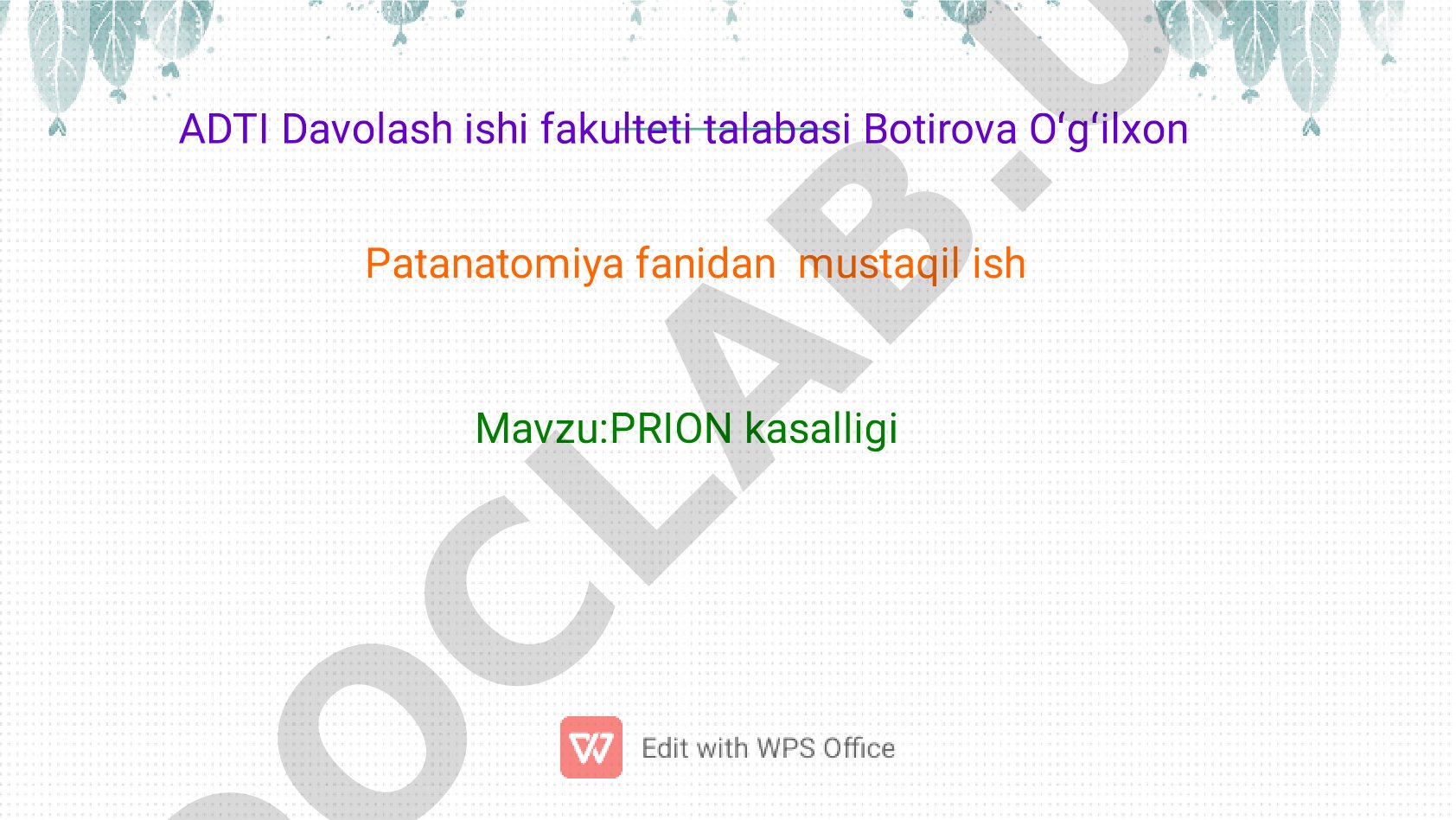 PRION kasalligi