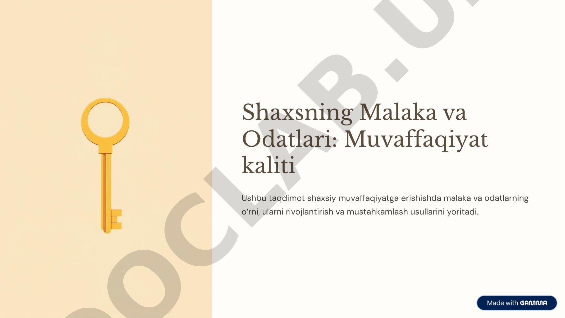 Shaxsning Malaka va Odatlari: Muvaffaqiyat kaliti