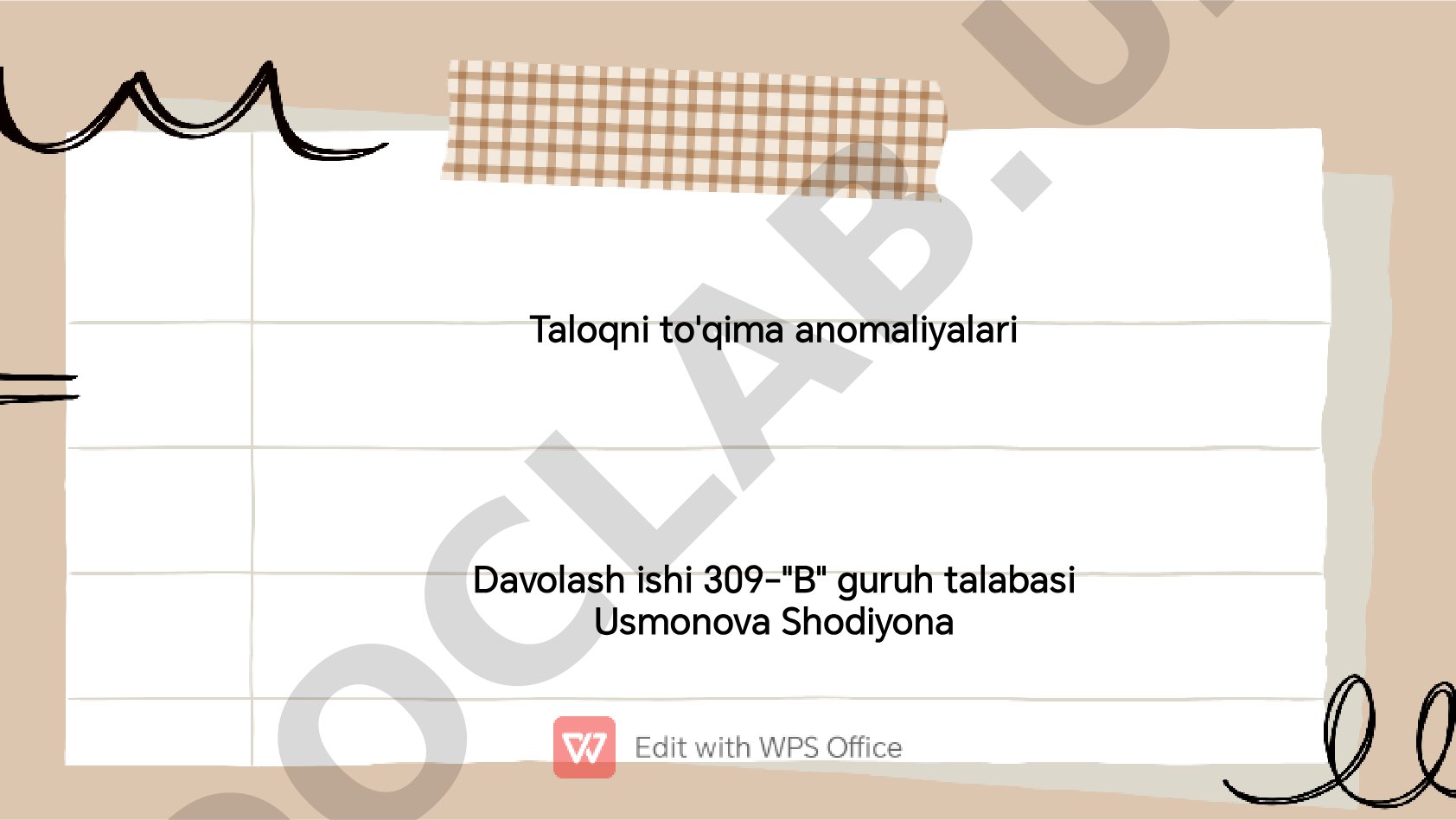 Taloqni to'qima anomaliyalari va davolash usullari