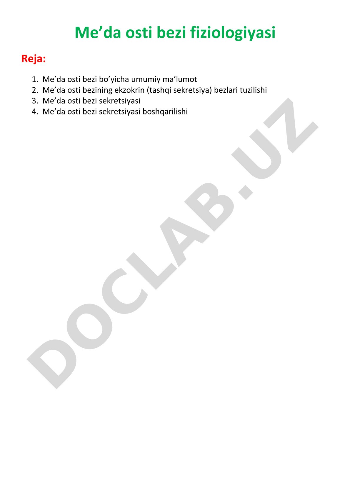 Me’da osti bezi fiziologiyasi