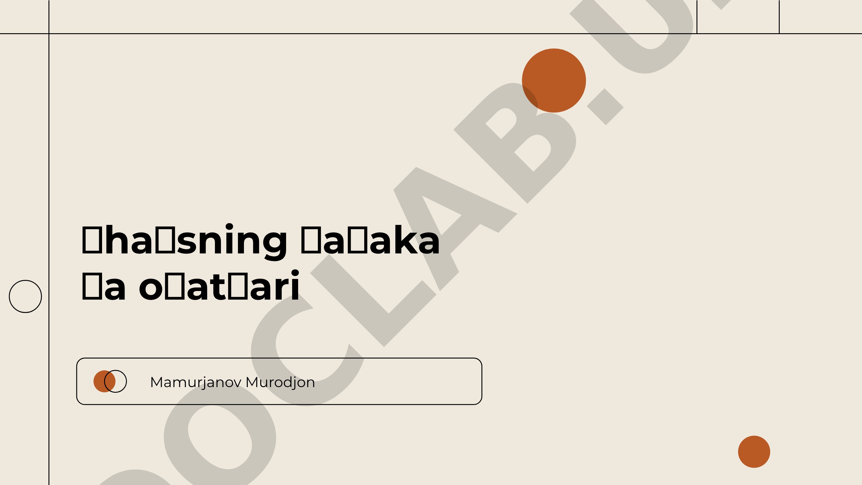 Shaxsning malaka va odatlari