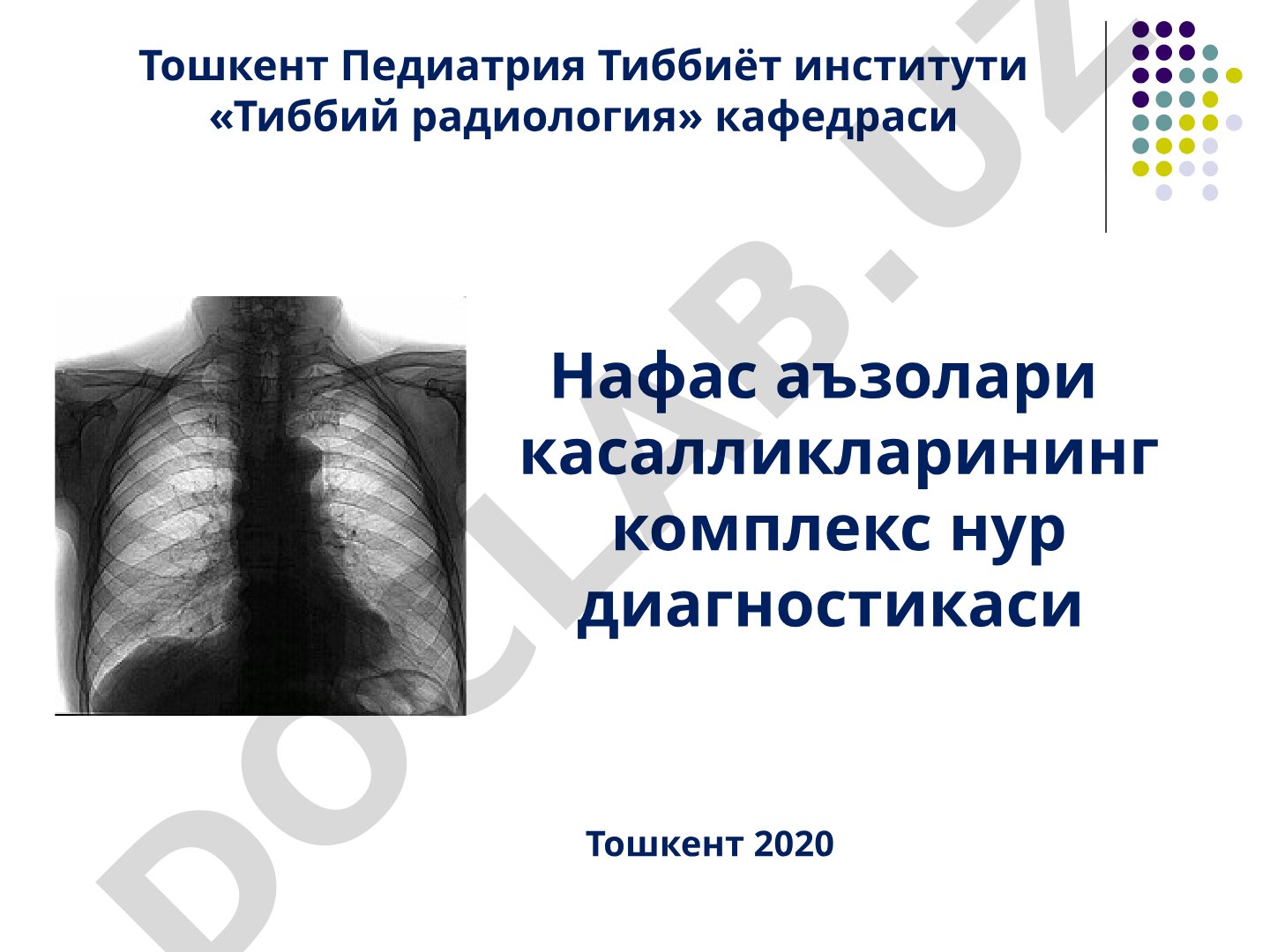 Нафас аъзолари касалликларининг комплекс нур диагностикаси