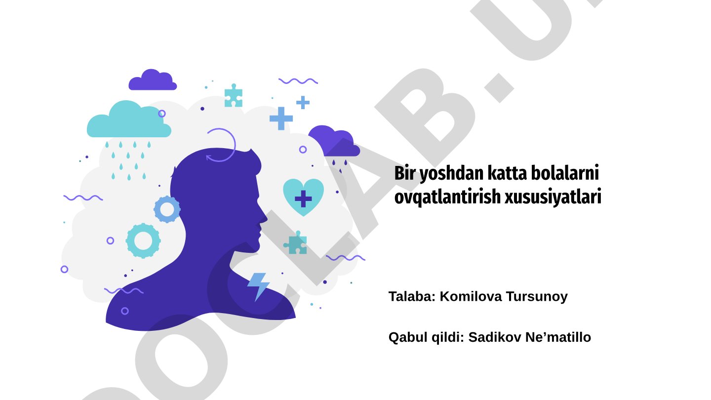Bir yoshdan oshgan bolalarni ovqatlantirish xususiyatlari
