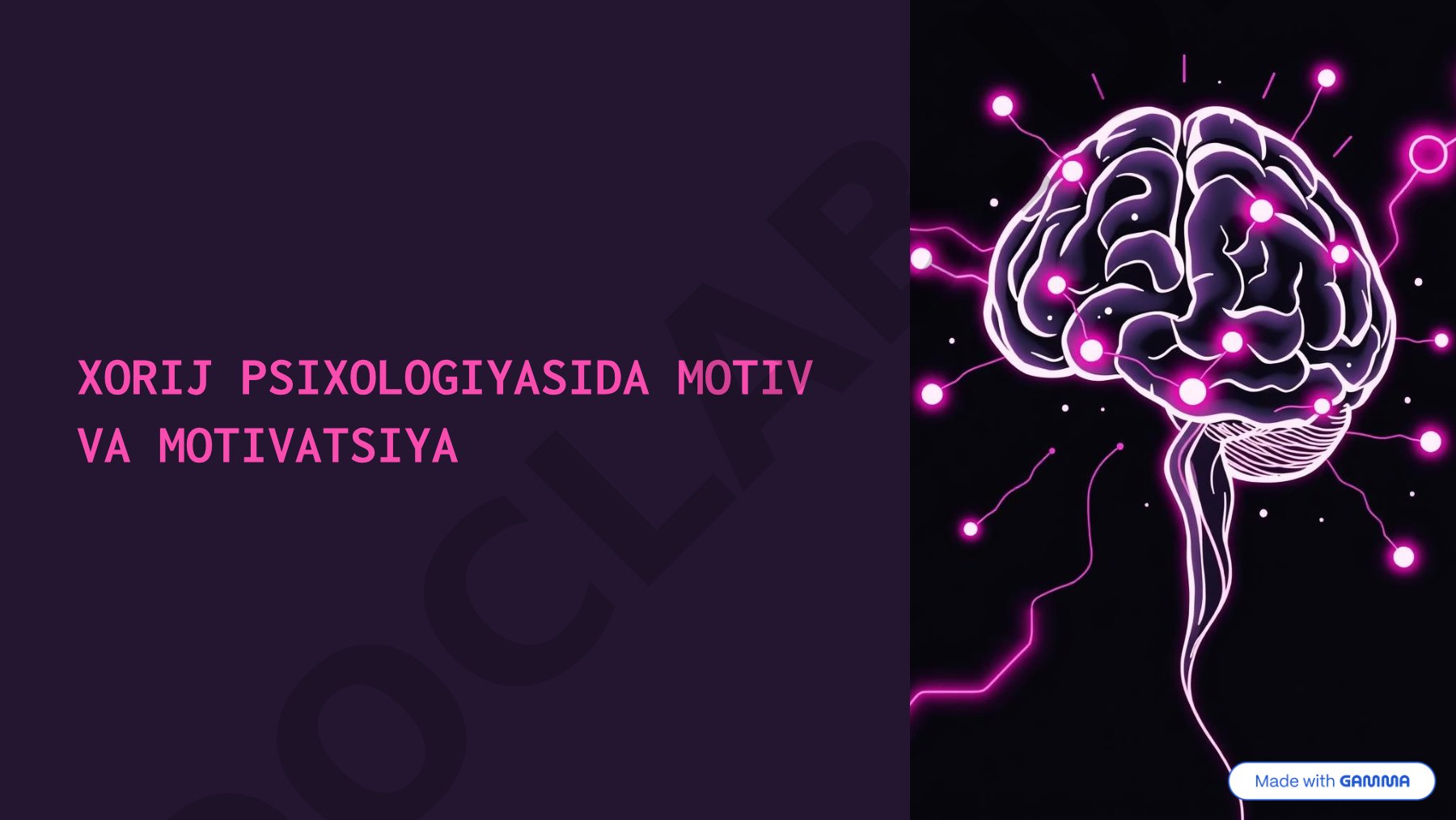 Xorij psixologiyasida motiv va motivatsiya