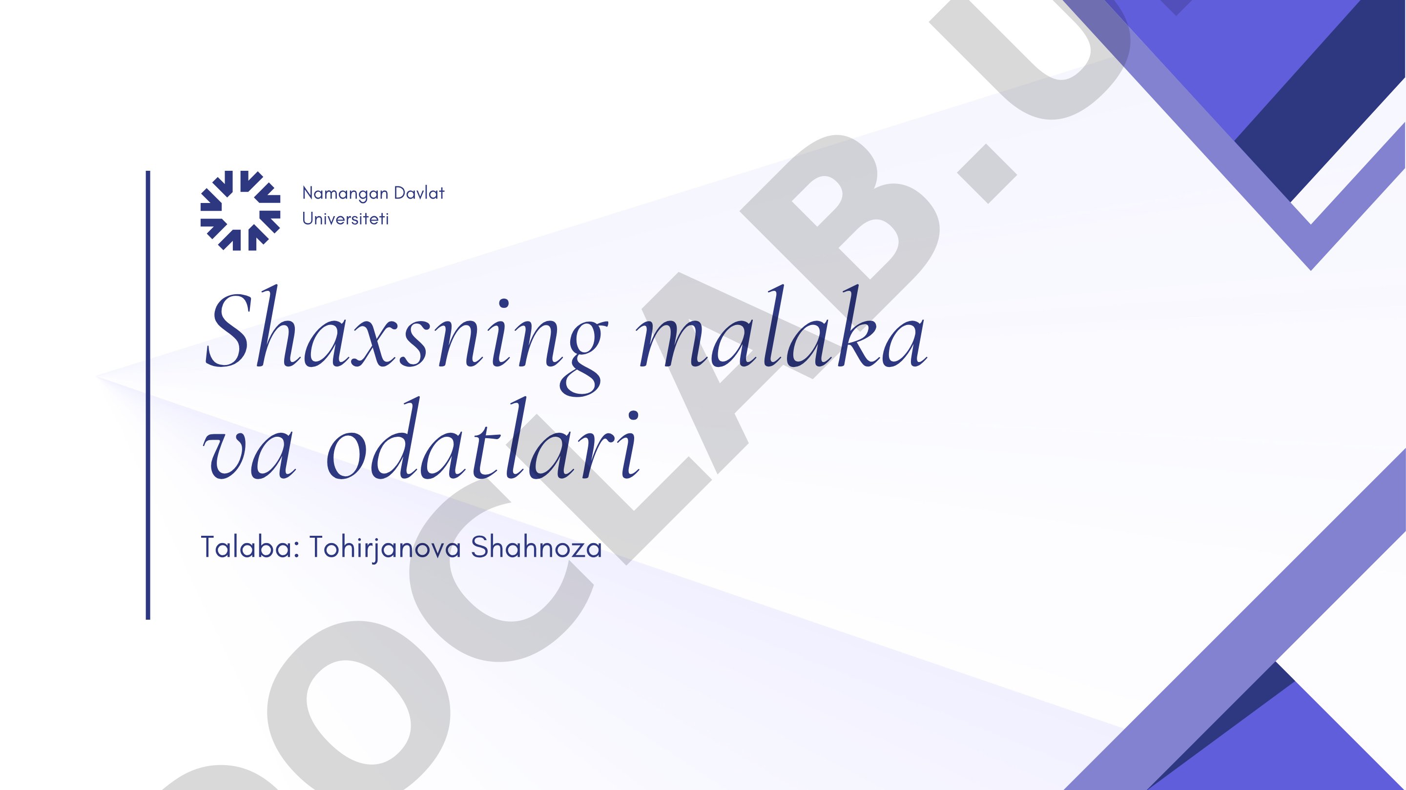 Malaka va odat tushunchalari