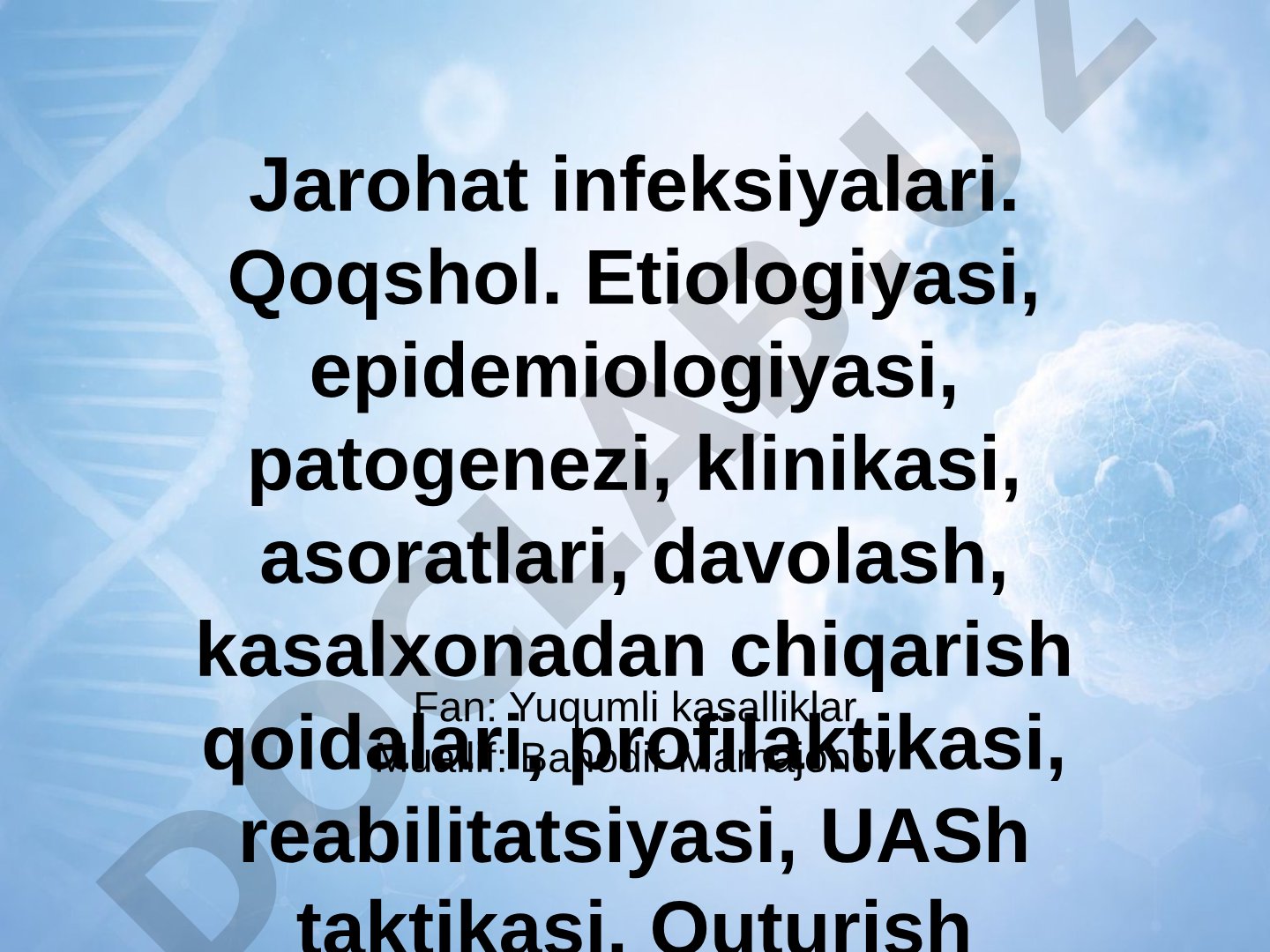 Jarohat infeksiyalari, qoqshol va saramas kasalliklari