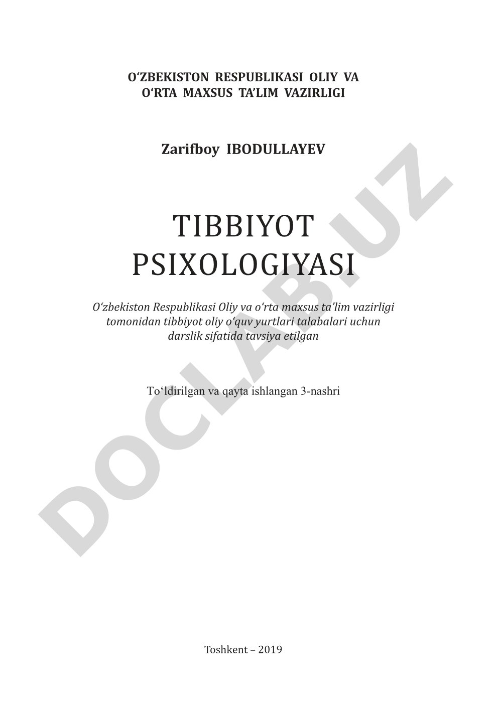 Tibbiyot psixologiyasi