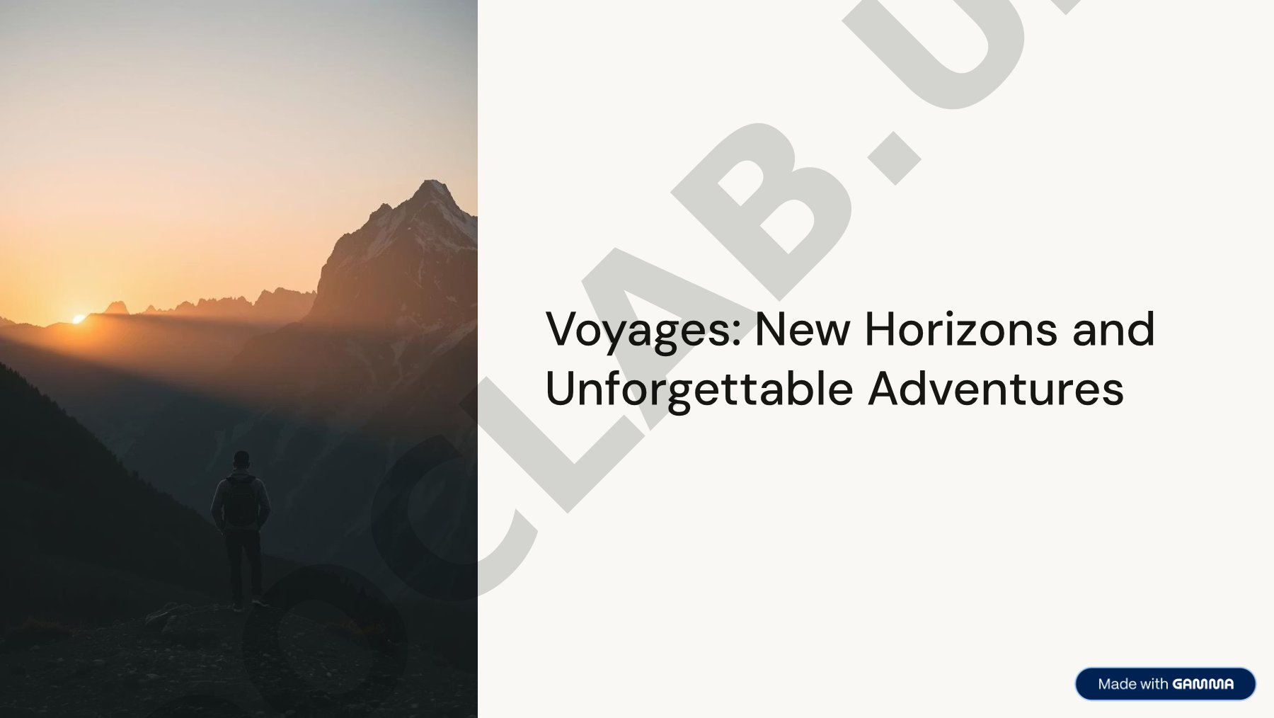 Voyages: New Horizons and Unforgettable Adventures