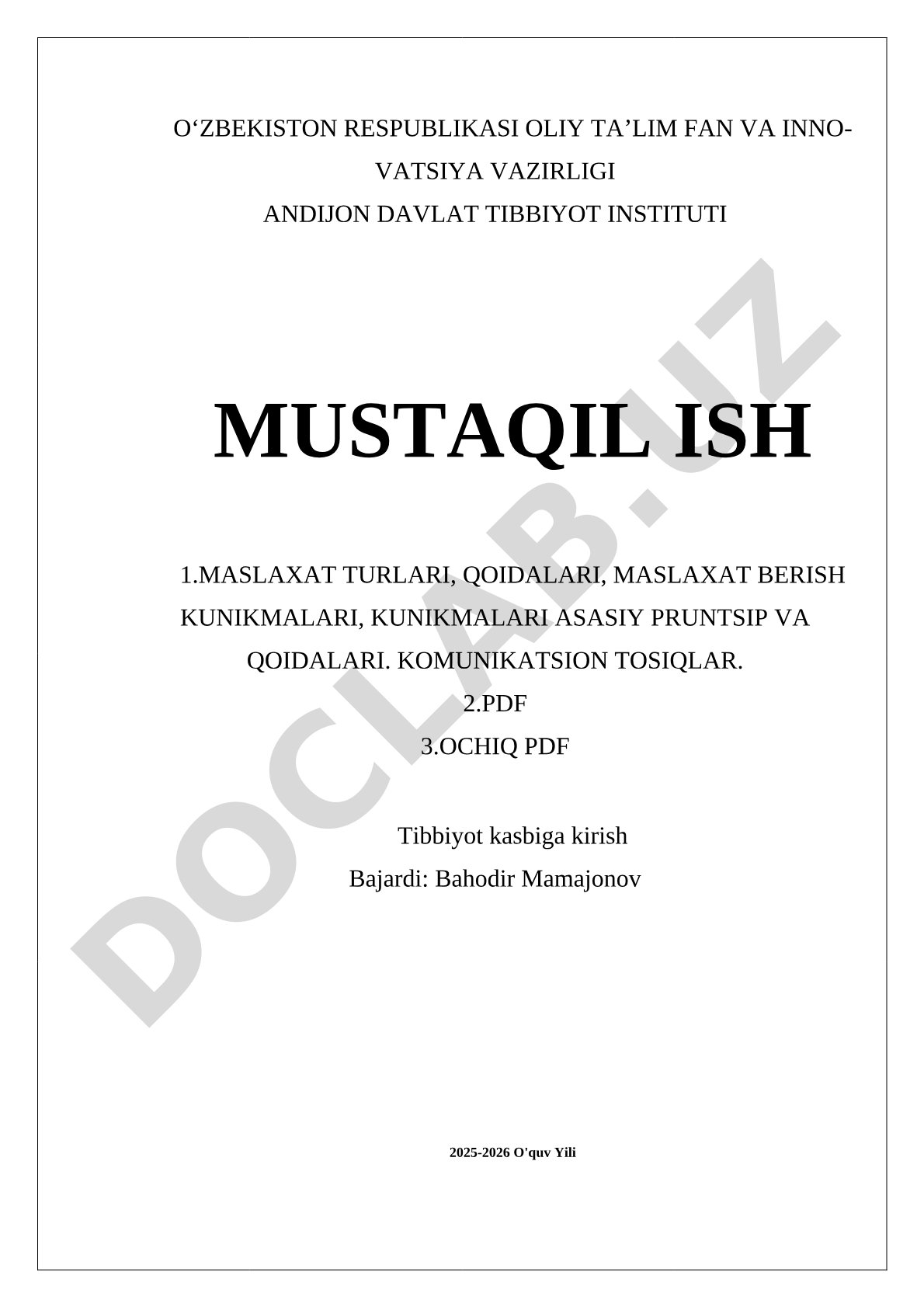 Maslaxat turlari, qoidalari va kommunikatsion tosiqlar
