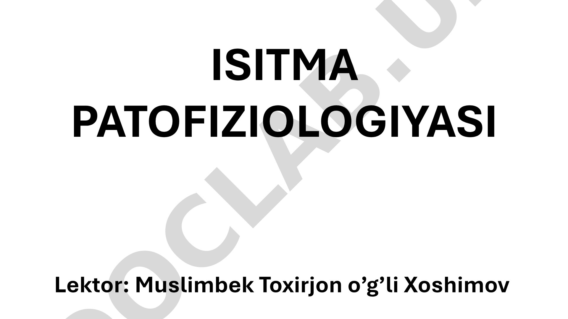 Isitma patofiziologiyasi
