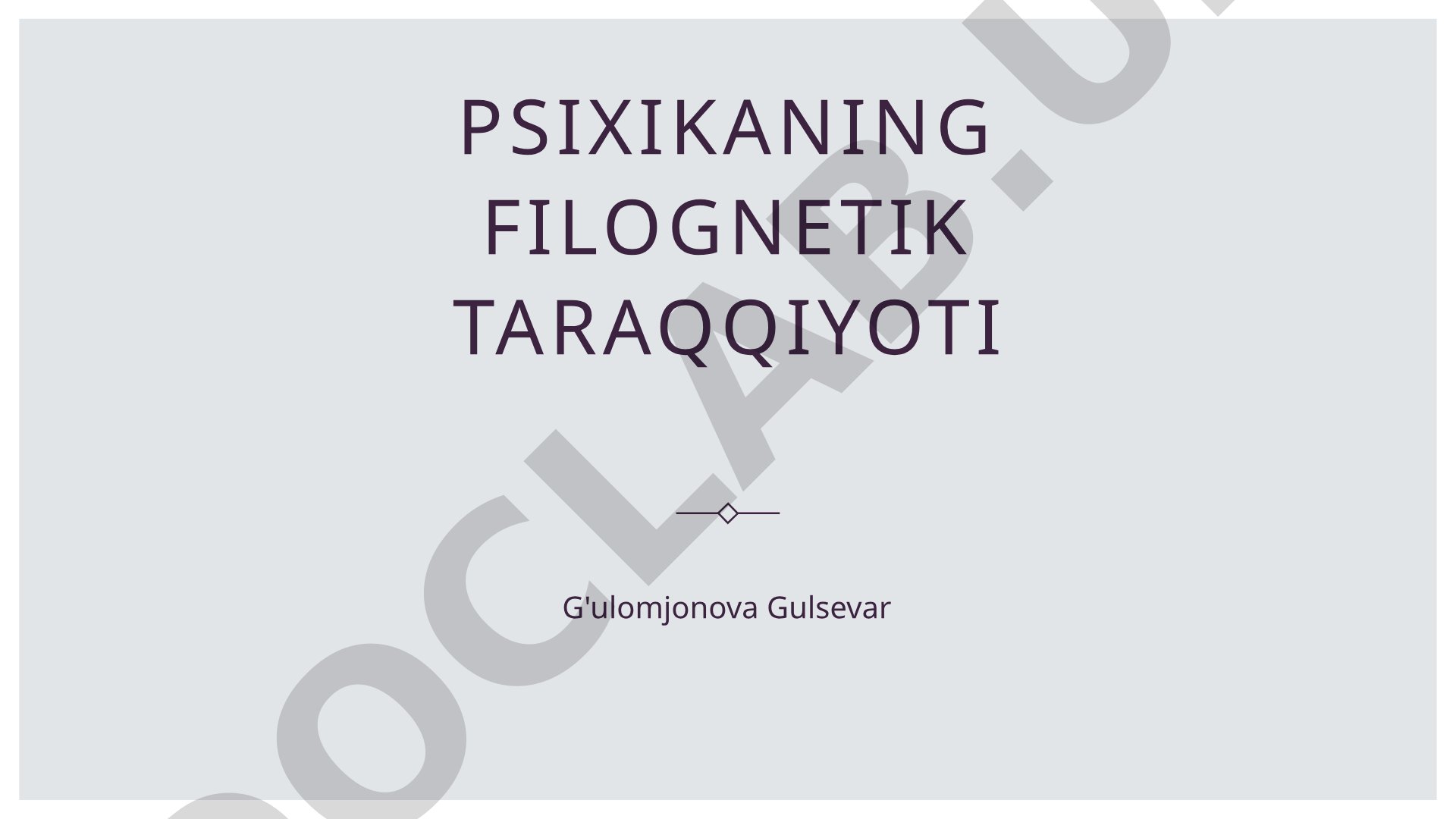 Psixikaning filogenetik taraqqiyoti