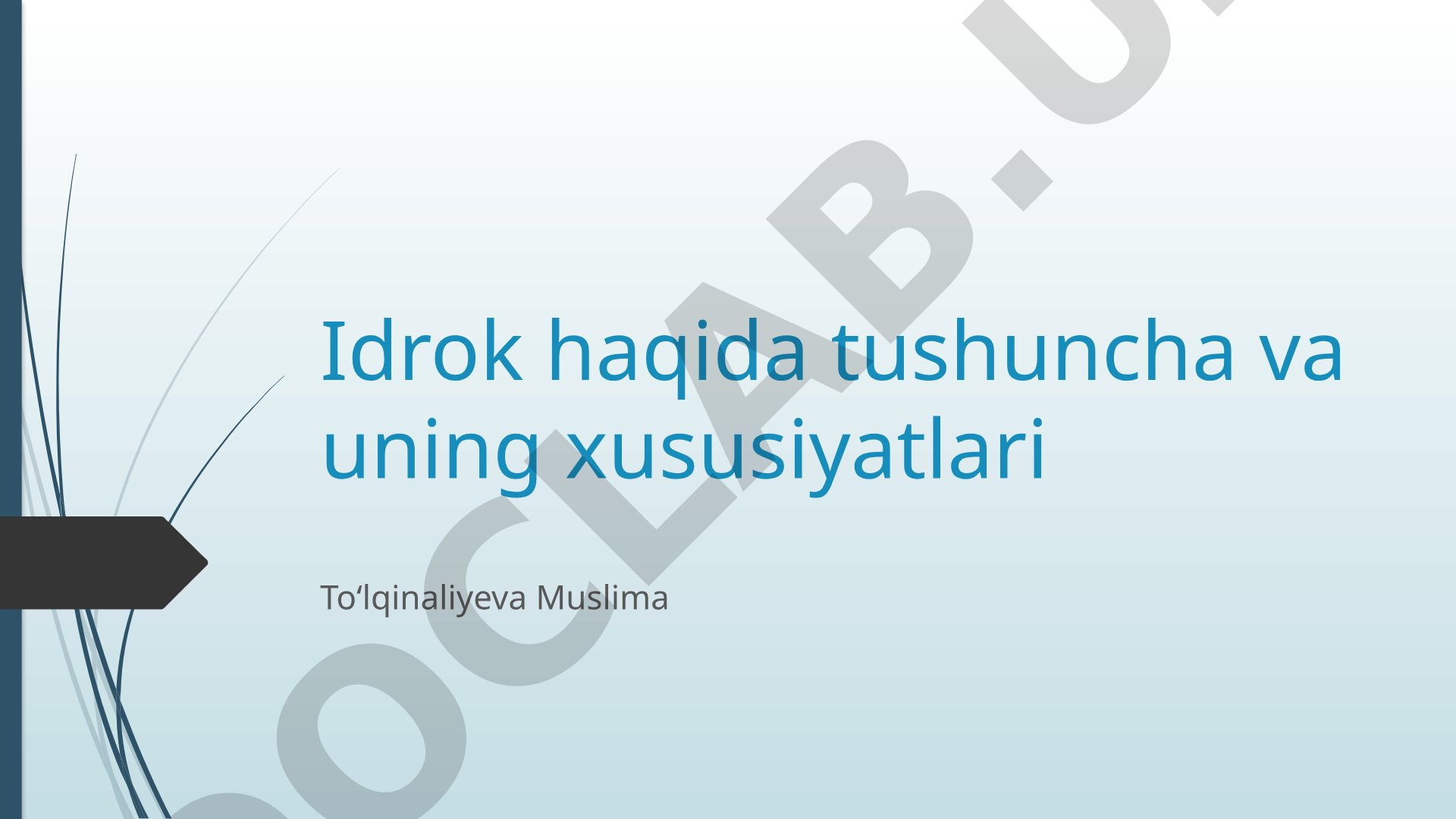 Idrok haqida tushuncha va uning xususiyatlari