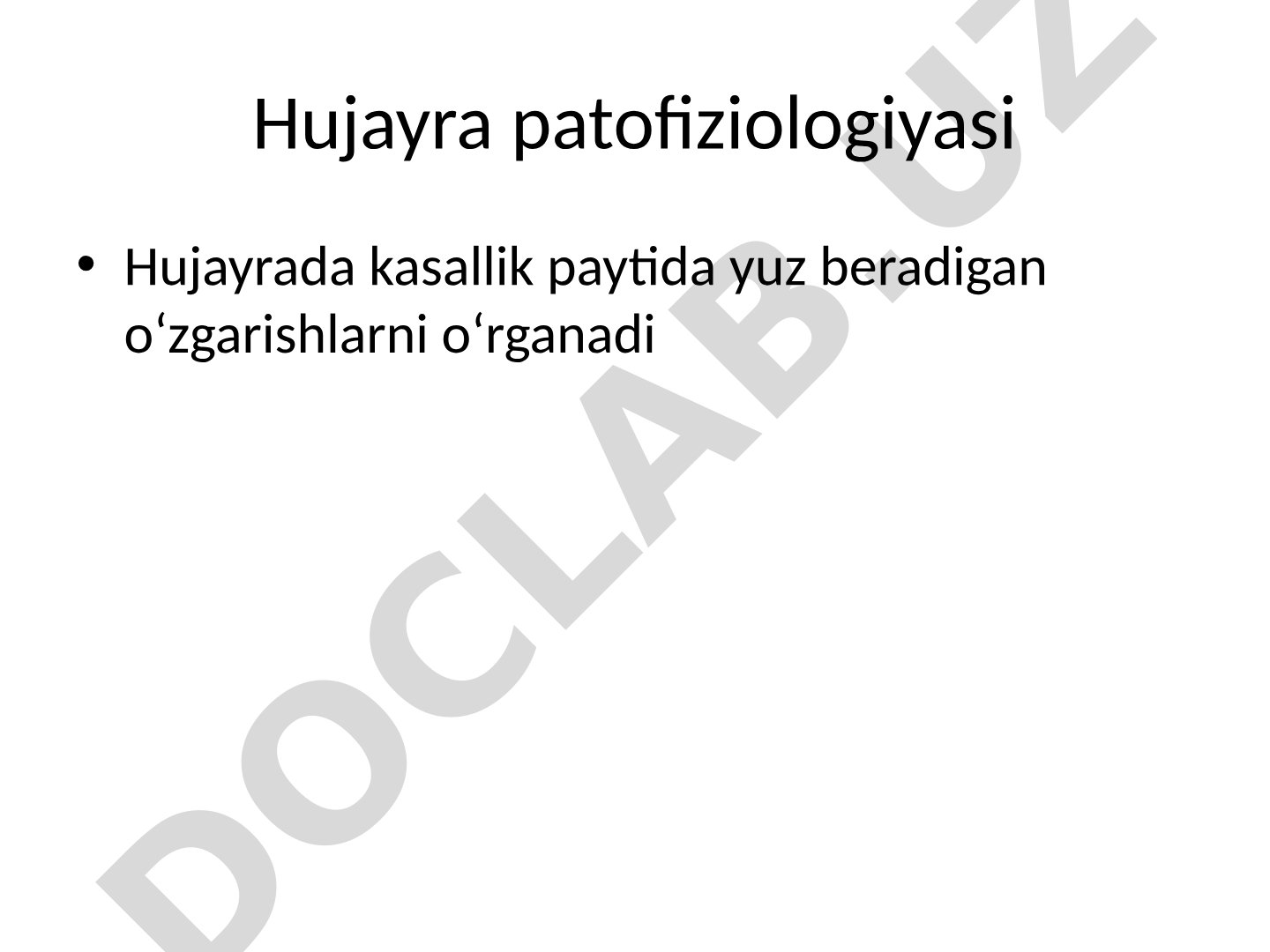 Hujayra patofiziologiyasi
