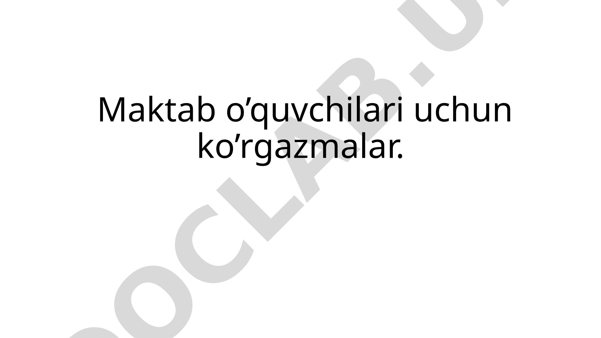 Maktab o'quvchilari uchun ko'rgazmalar