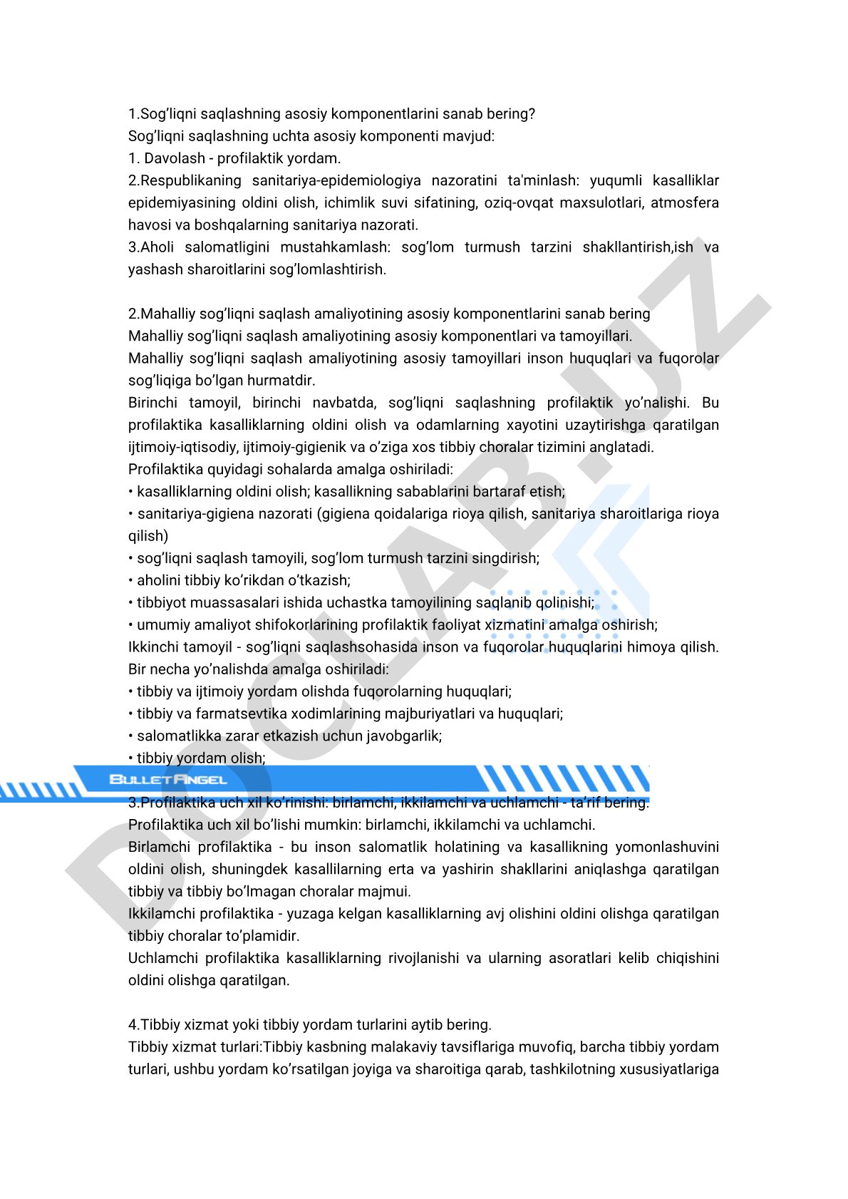 Sog'liqni saqlashning asosiy komponentlari va mahalliy amaliyot tamoyillari