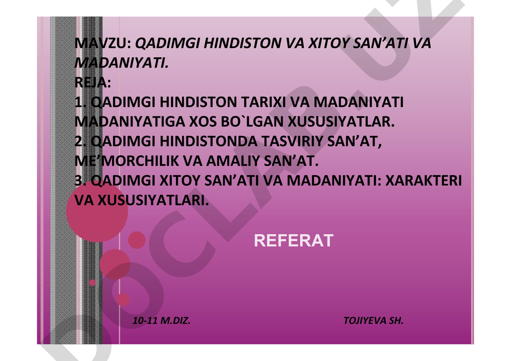 Qadimgi Hindiston va Xitoy san’ati va madaniyati