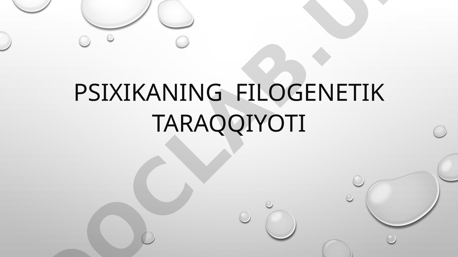 Psixikaning filogenetik taraqqiyoti