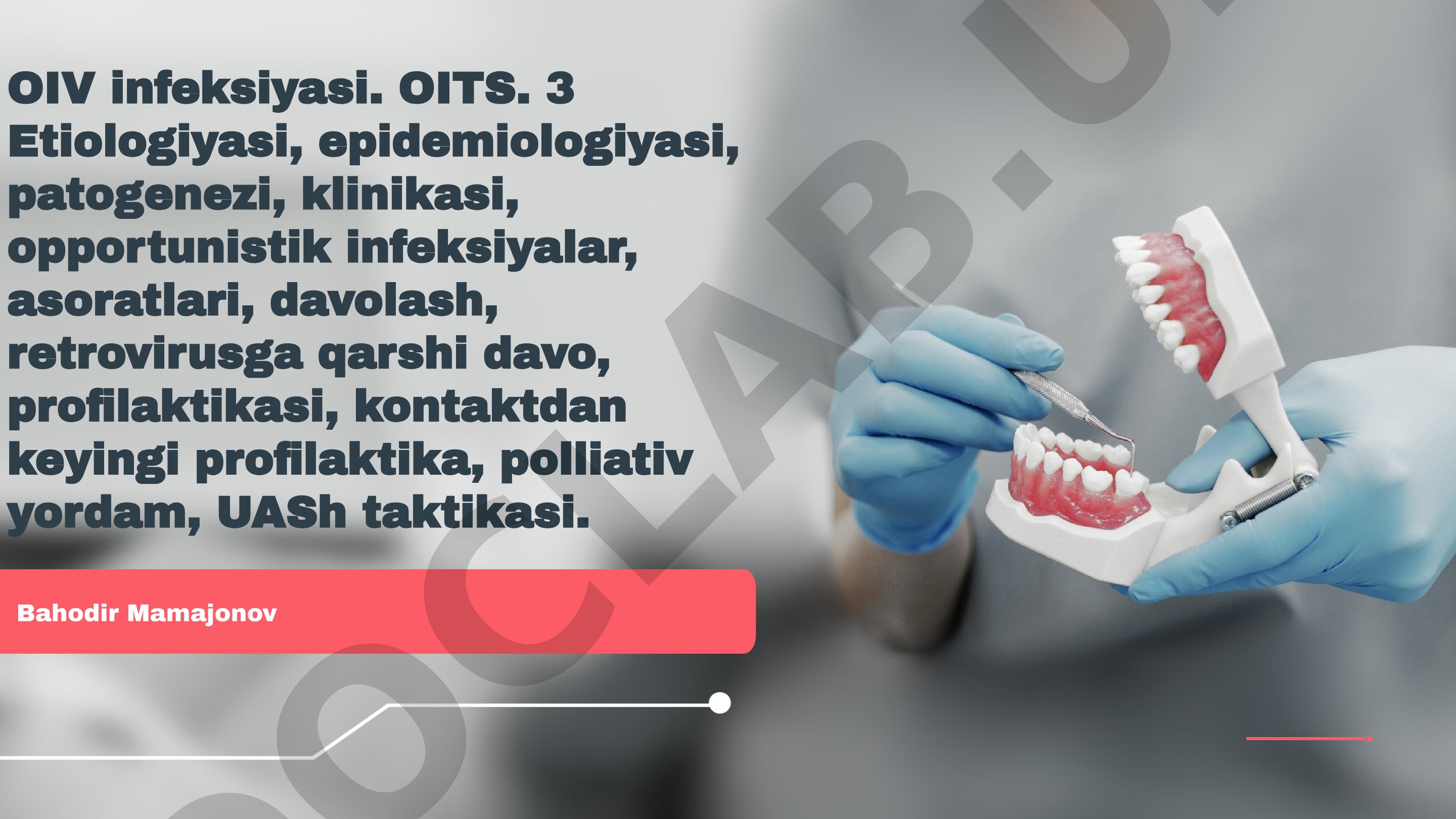OIV infeksiyasi va OITS: etiologiya, epidemiologiya, patogenez, klinika, davolash va profilaktika