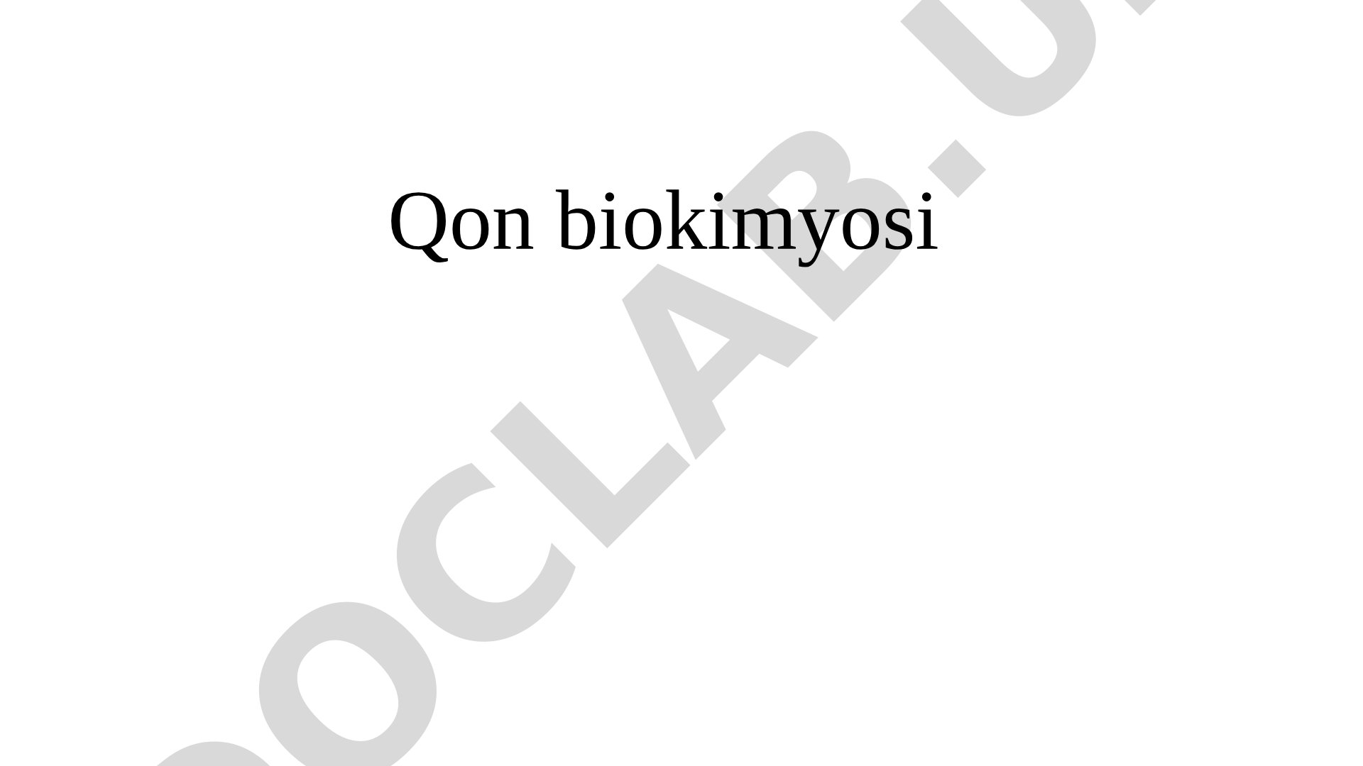 Qon biokimyosi
