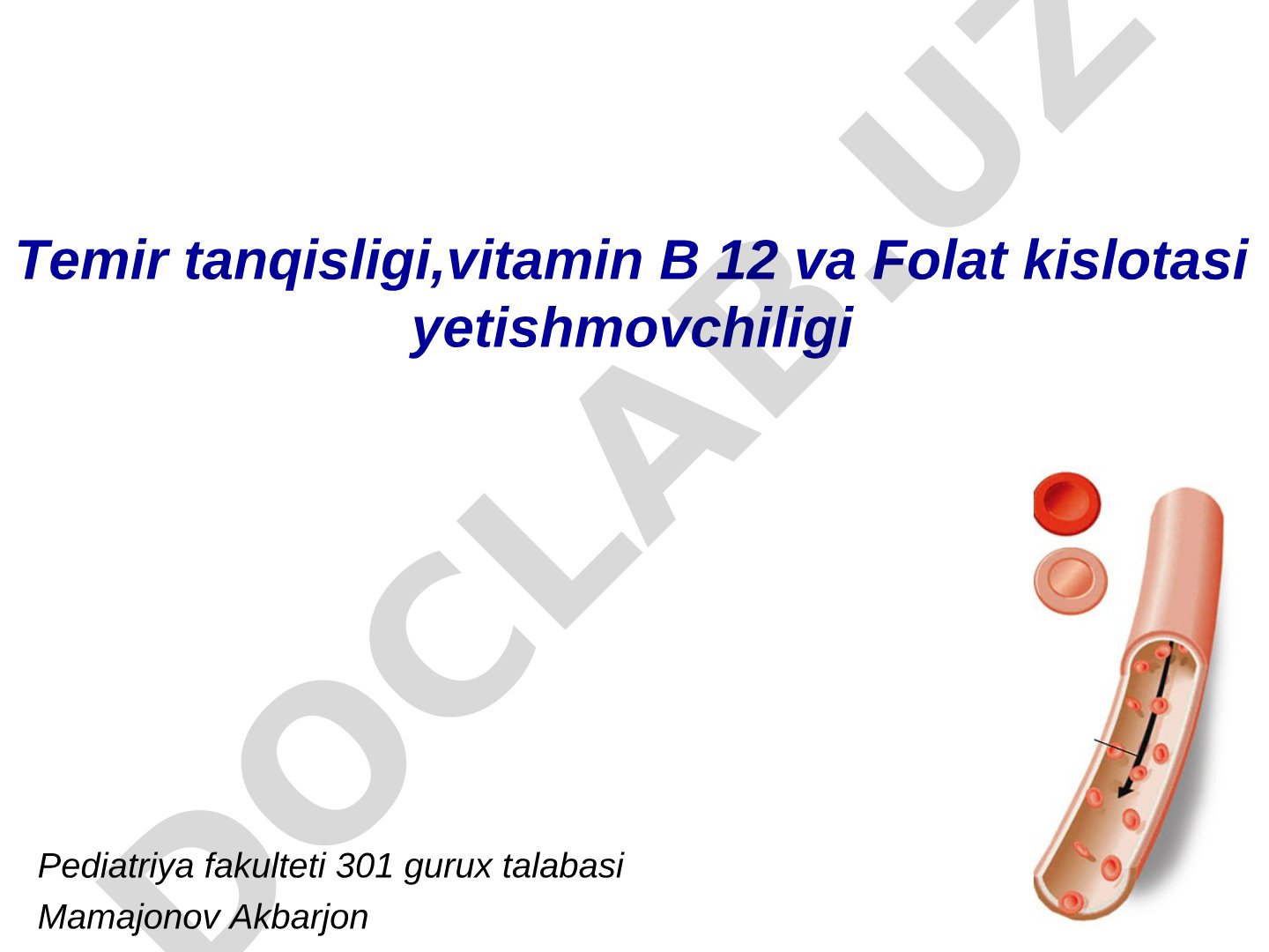 Temir tanqisligi, vitamin B12 va Folat kislotasi yetishmovchiligi