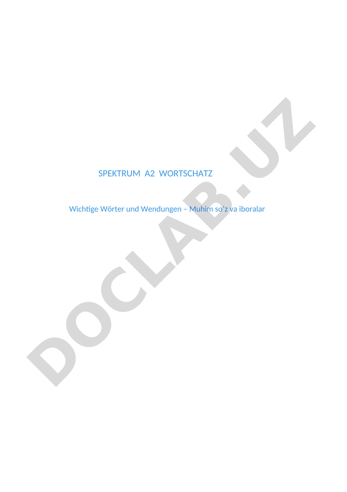 Nemis tilida shaxs haqida savollar va uyda qilinadigan ishlar