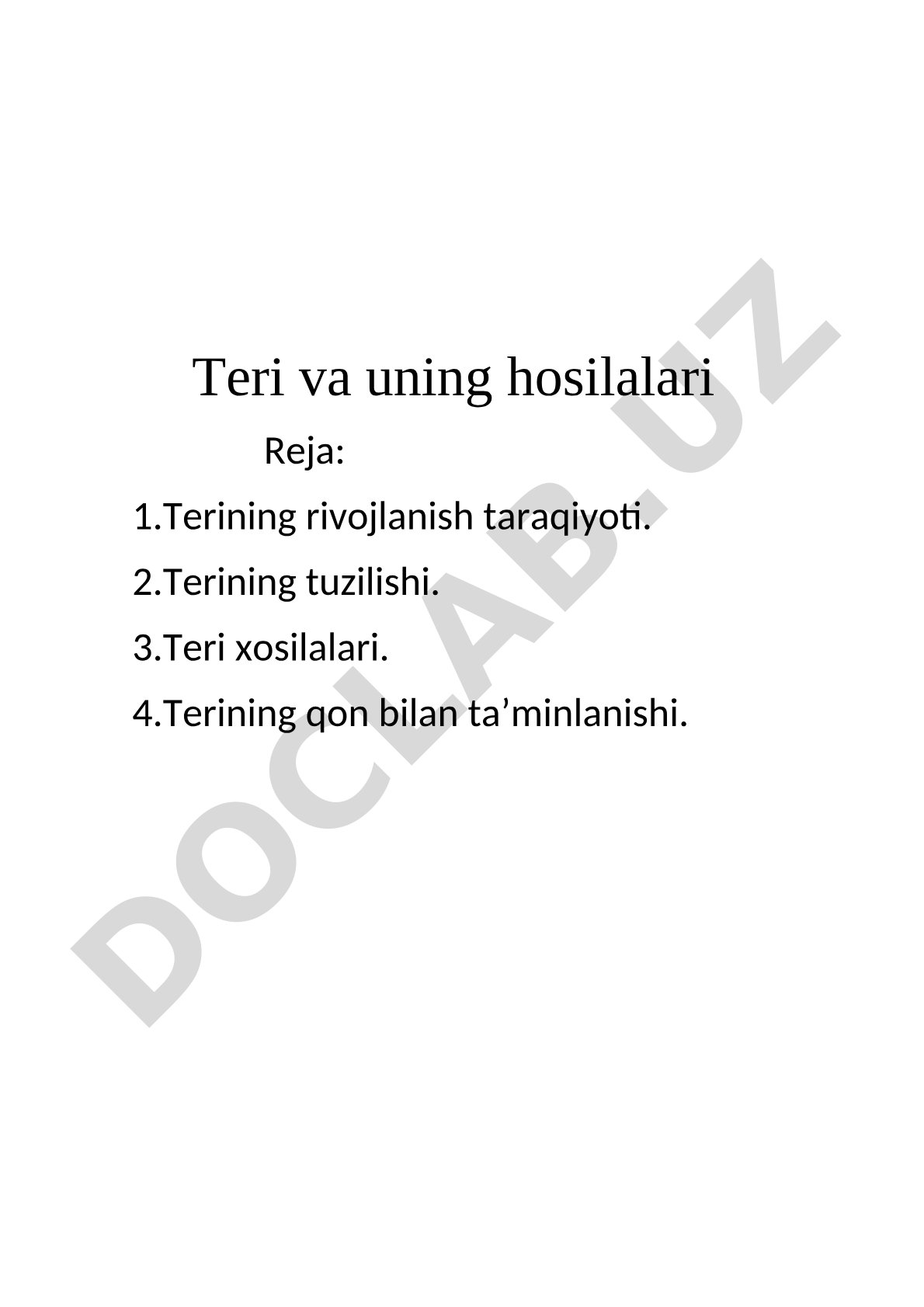 Teri va uning hosilalari