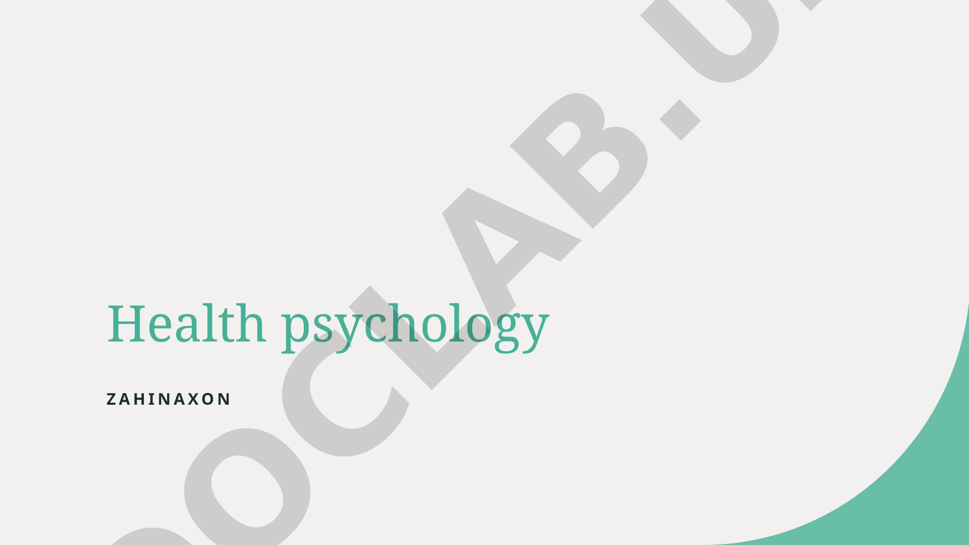 Health psychology