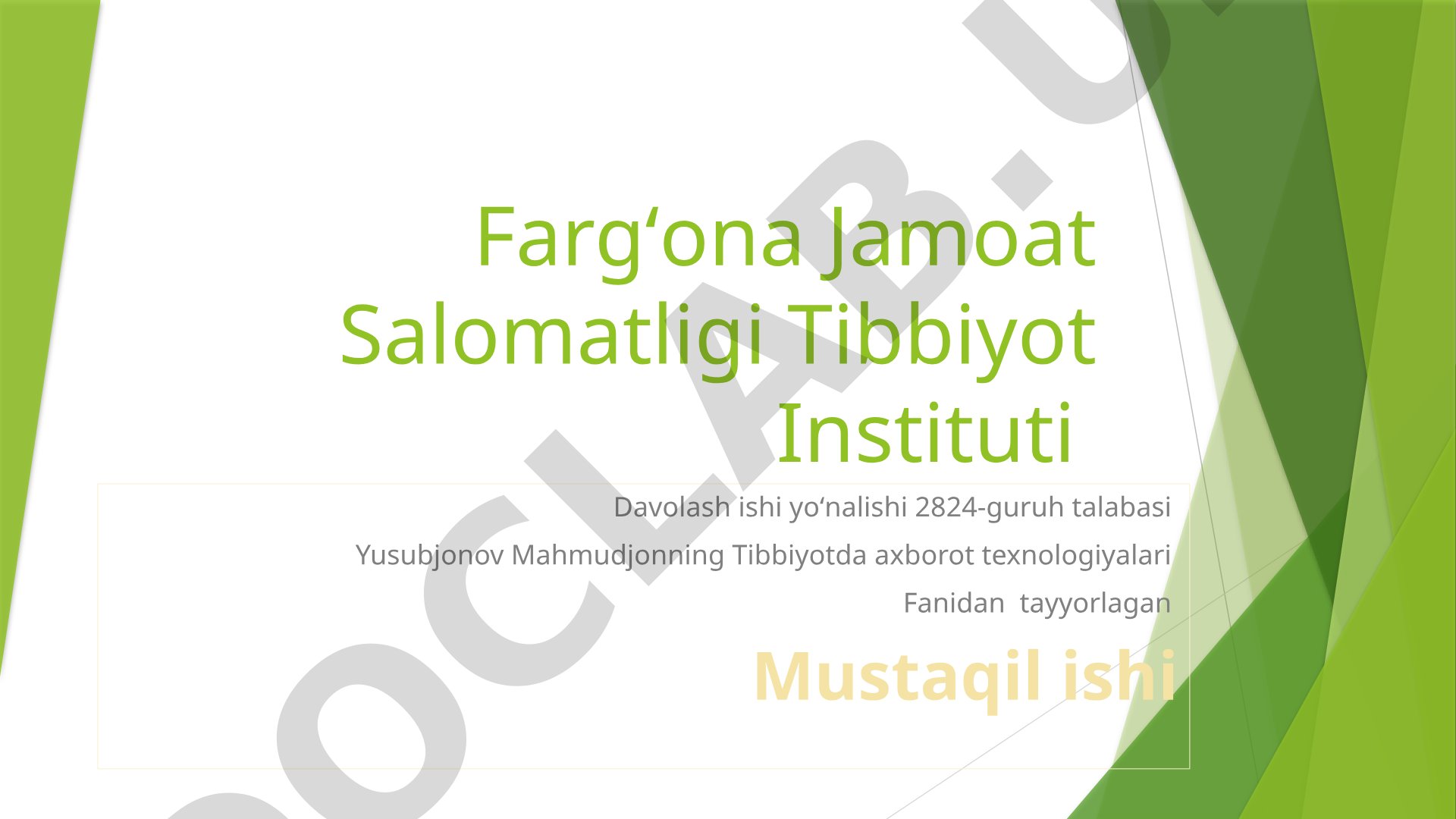Yuqumli kasalliklarni aniqlashda eng zamonaviy texnologiyalar
