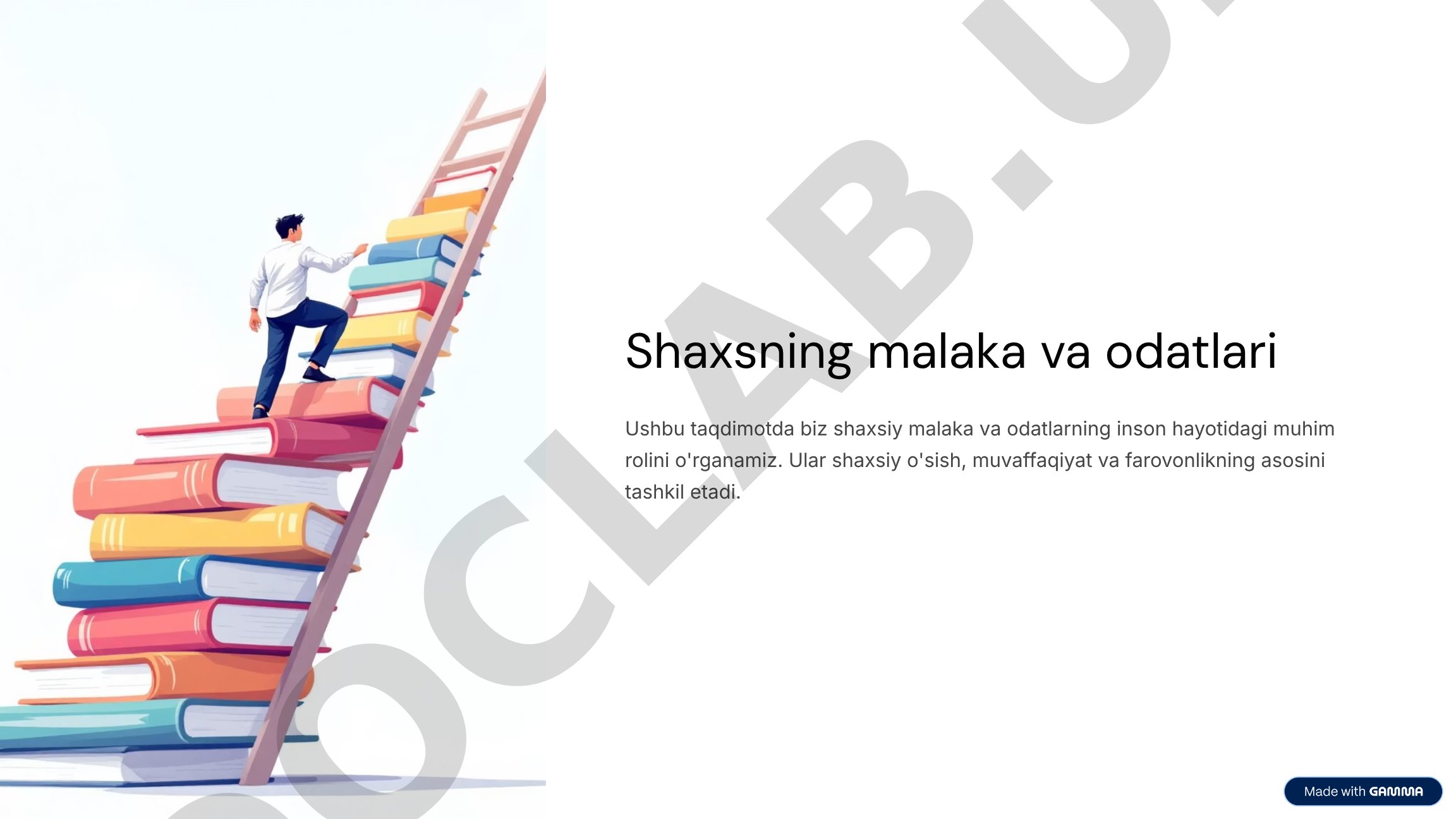 Shaxsning malaka va odatlari